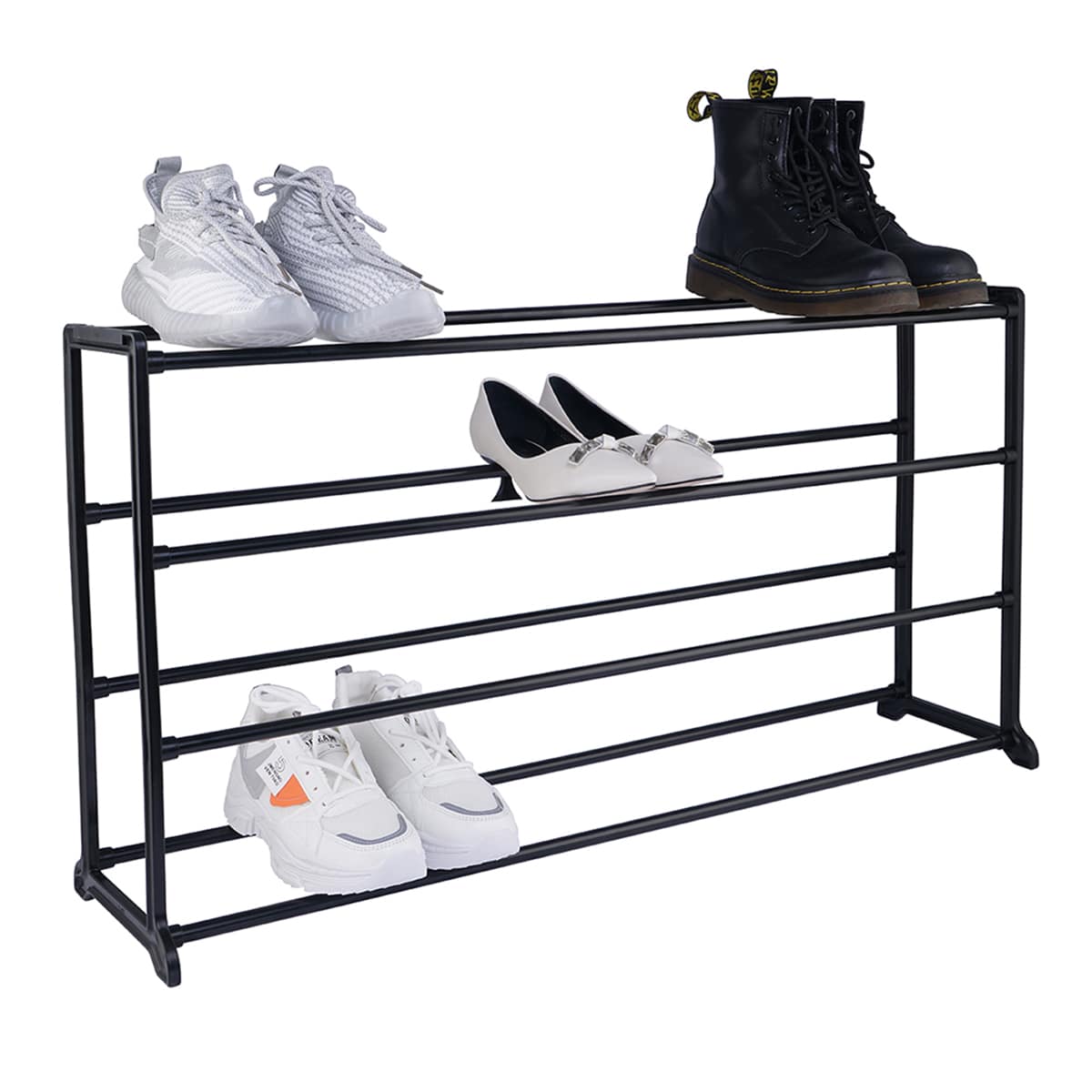 20-Pair Standing Shoe Rack, Black