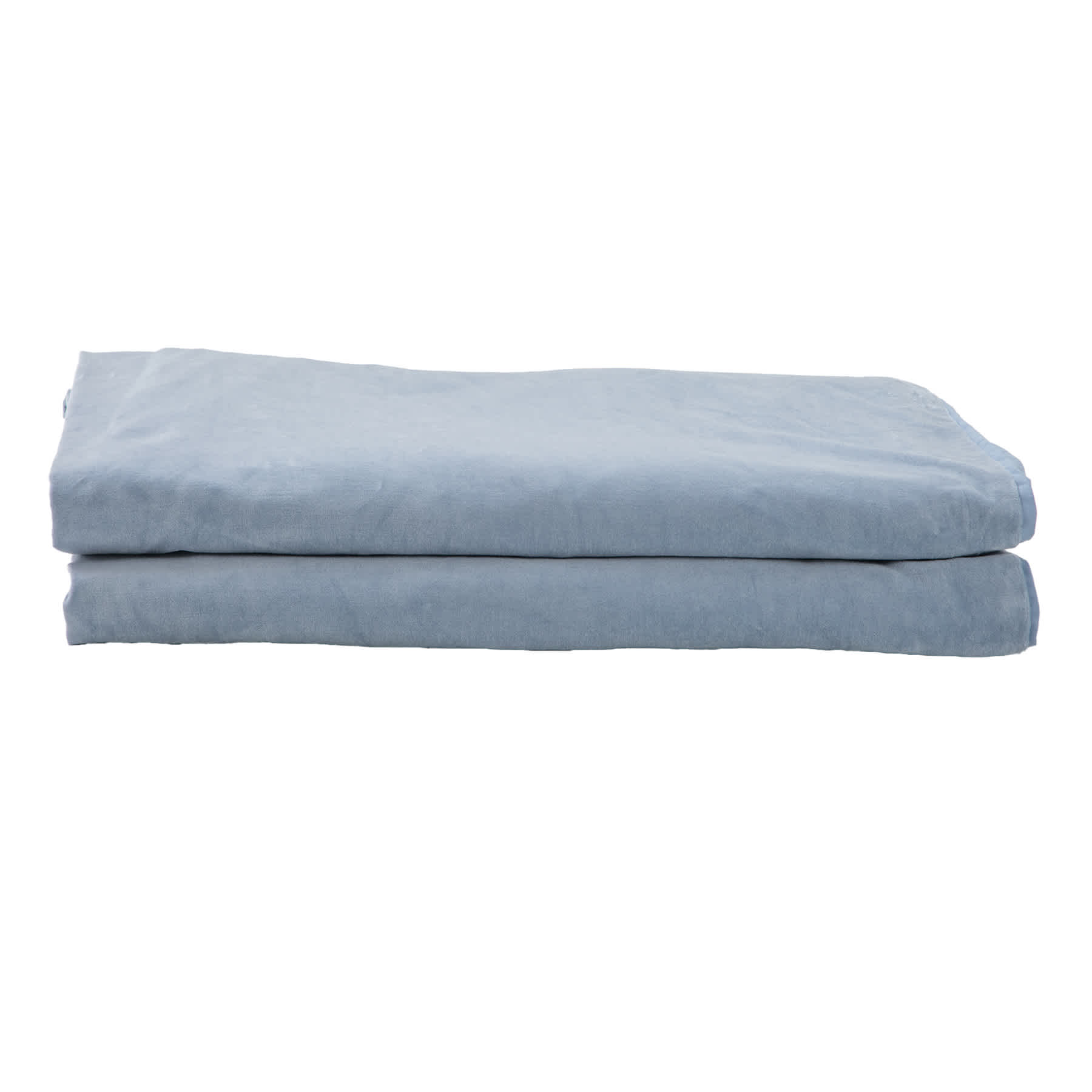 Providence 3-Piece Light Blue Cotton Velvet Comforter Set, King