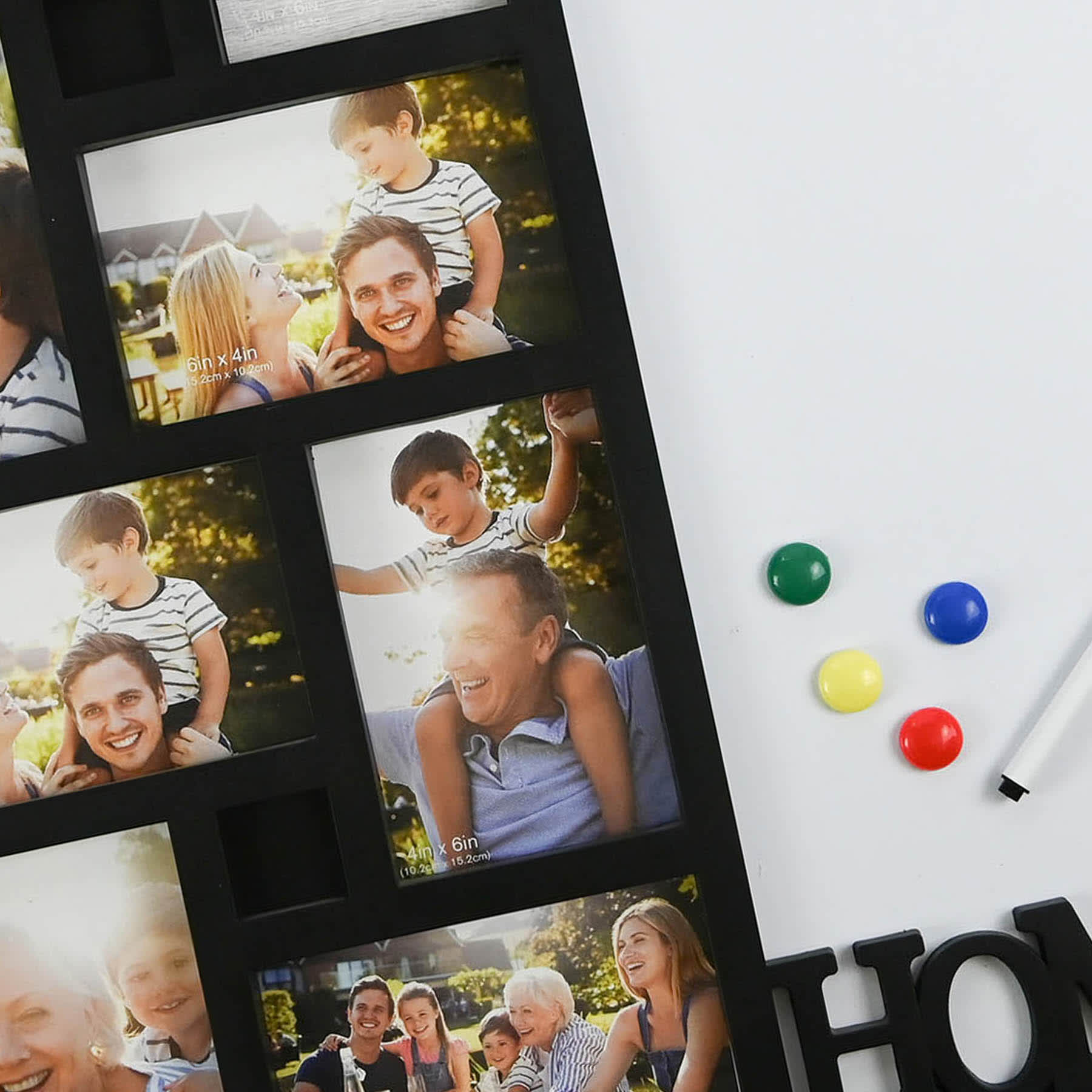 8-Opening White Board Collage Picture Frame, 18x21