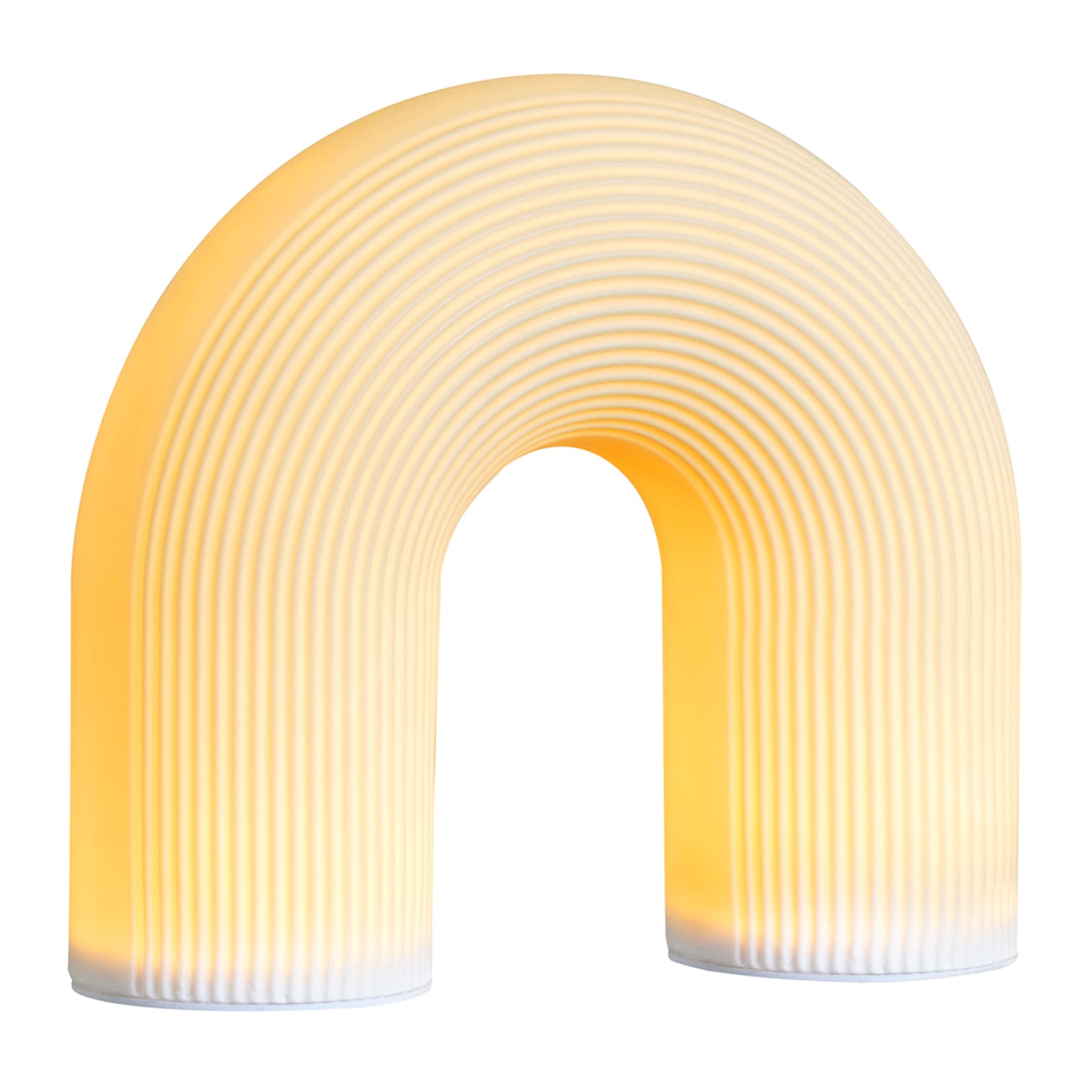 White Ceramic Arch Lamp, 8.9"