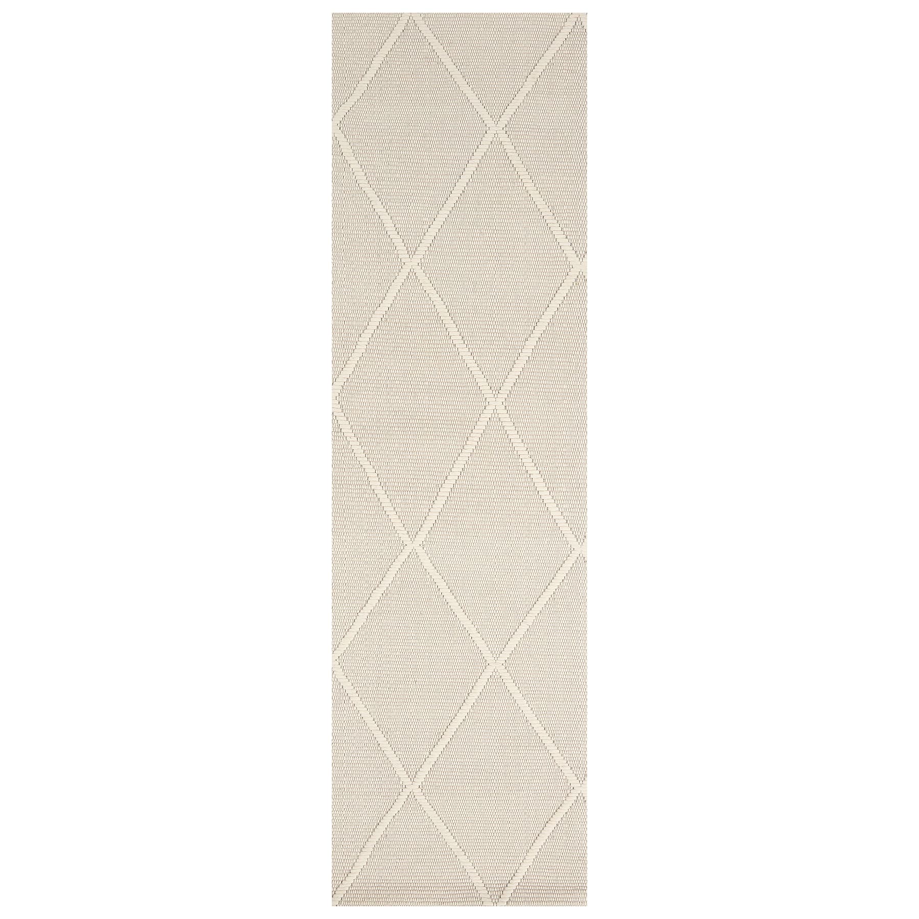 (B782) Wesley White Diamond Design Runner, 2x7