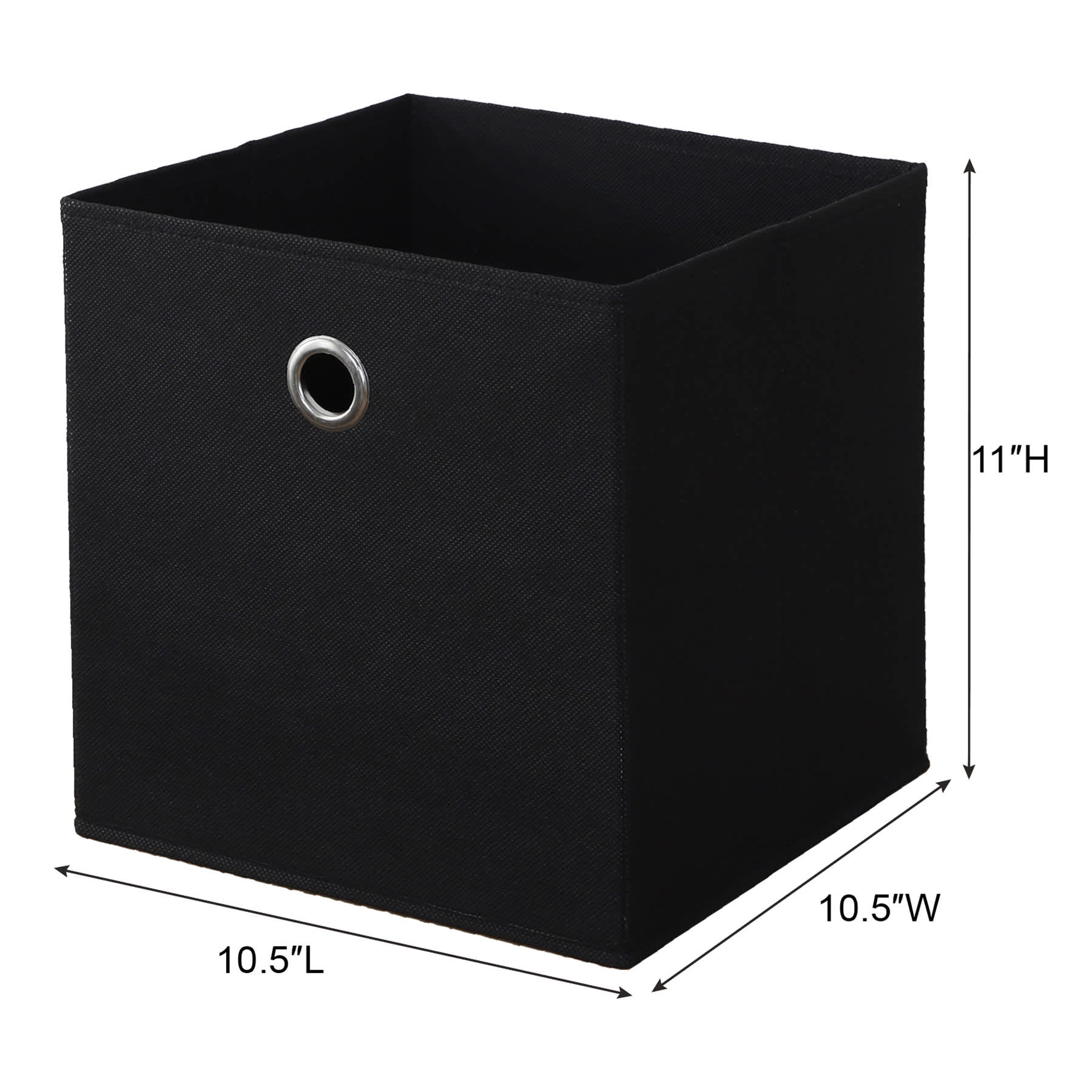 3-Pack Black Modular Storage Cube, 10.5"