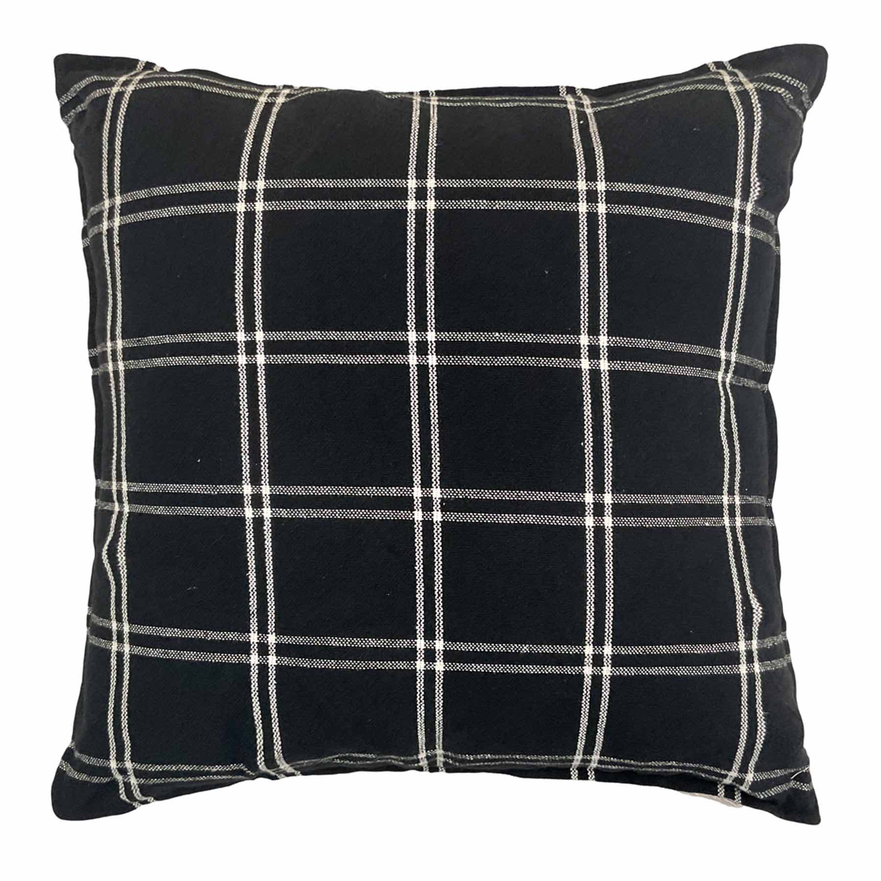 Black & White Windowpane Woven Throw Pillow, 24"