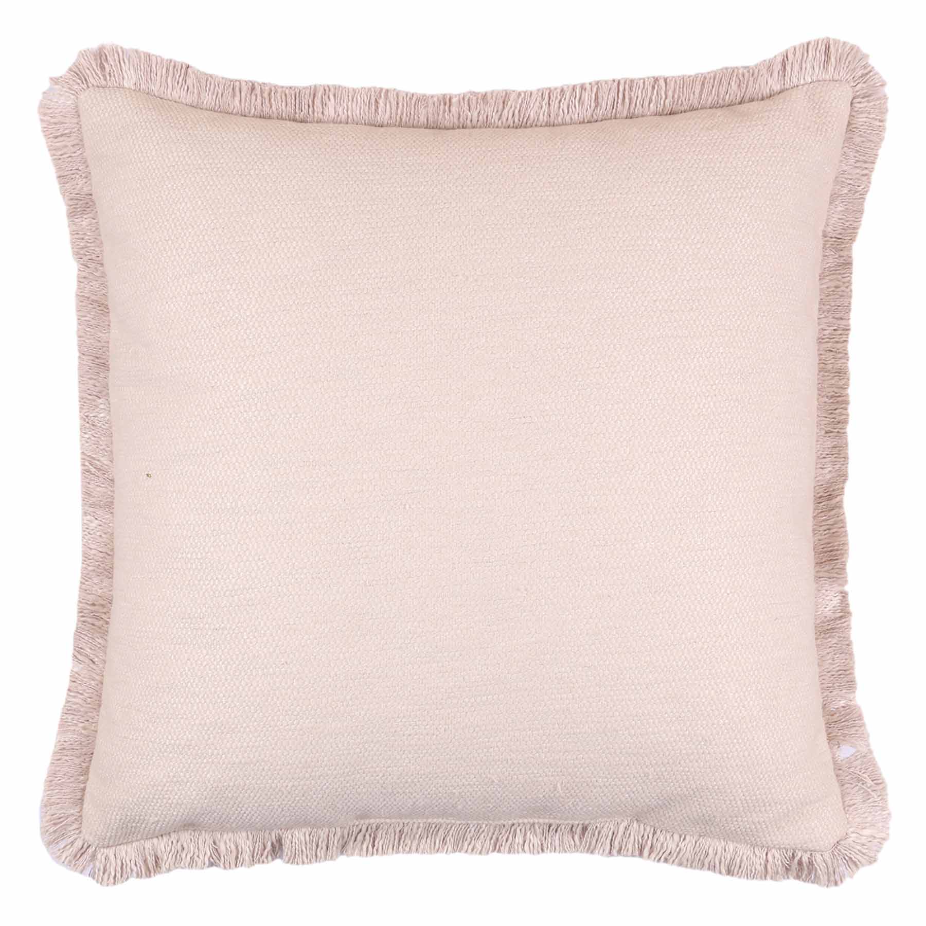 Found & Fable Solid Taupe Woven Euro Throw Pillow with Fringe, 24"