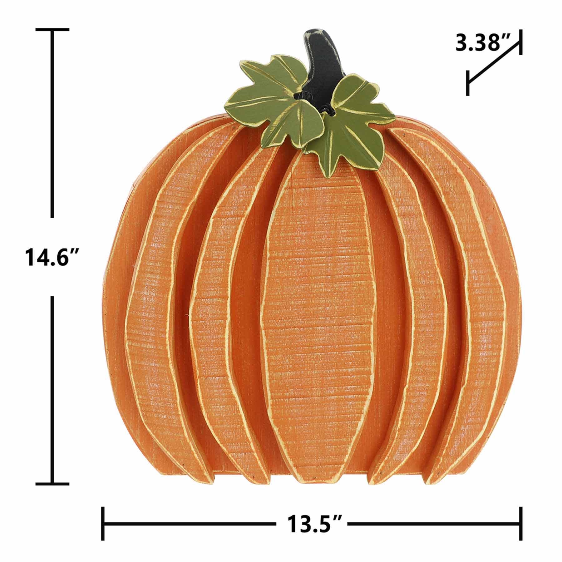 Homespun Harvest Wood Pumpkin Decor, 14.6"