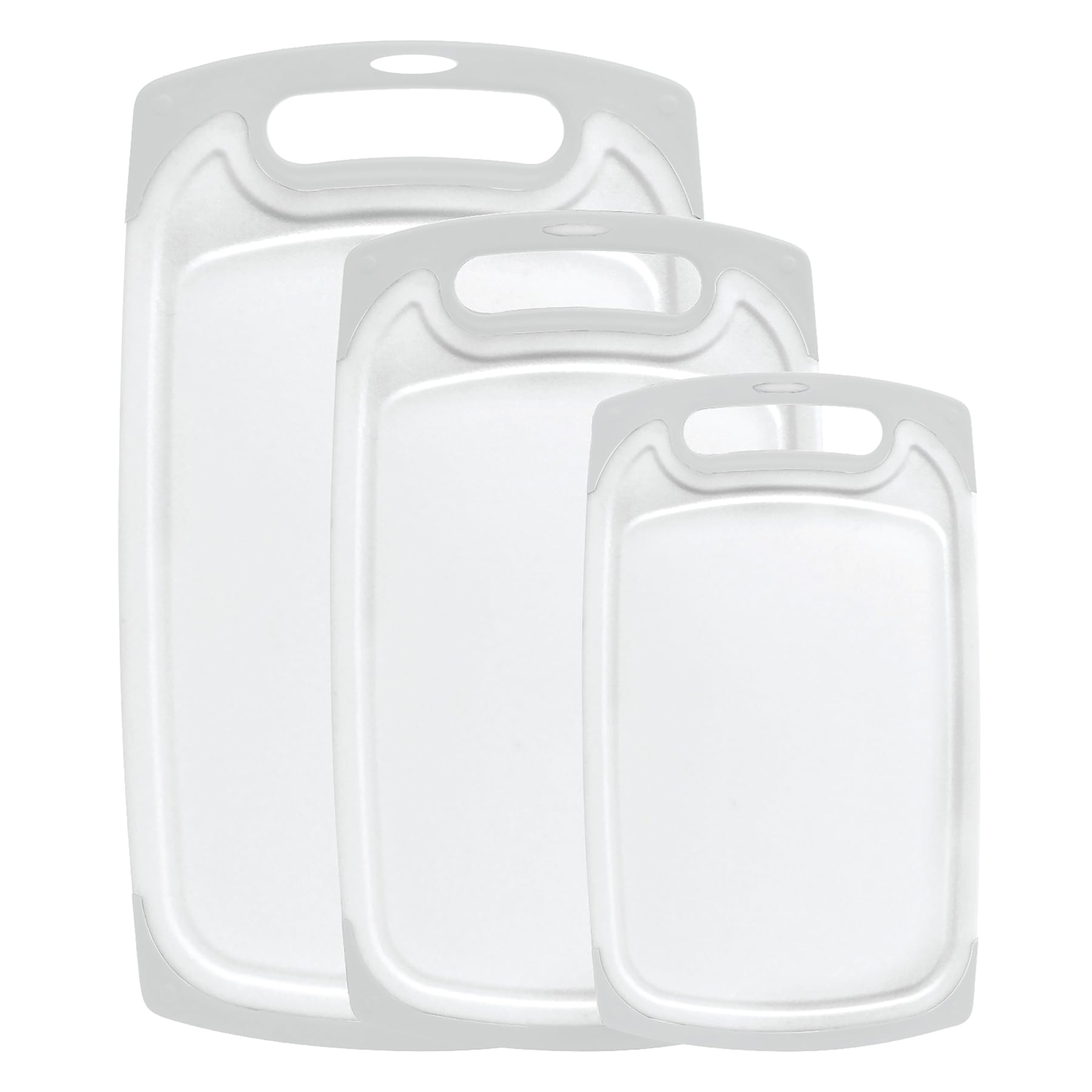 3-Piece Cutting Board Set, Light Grey