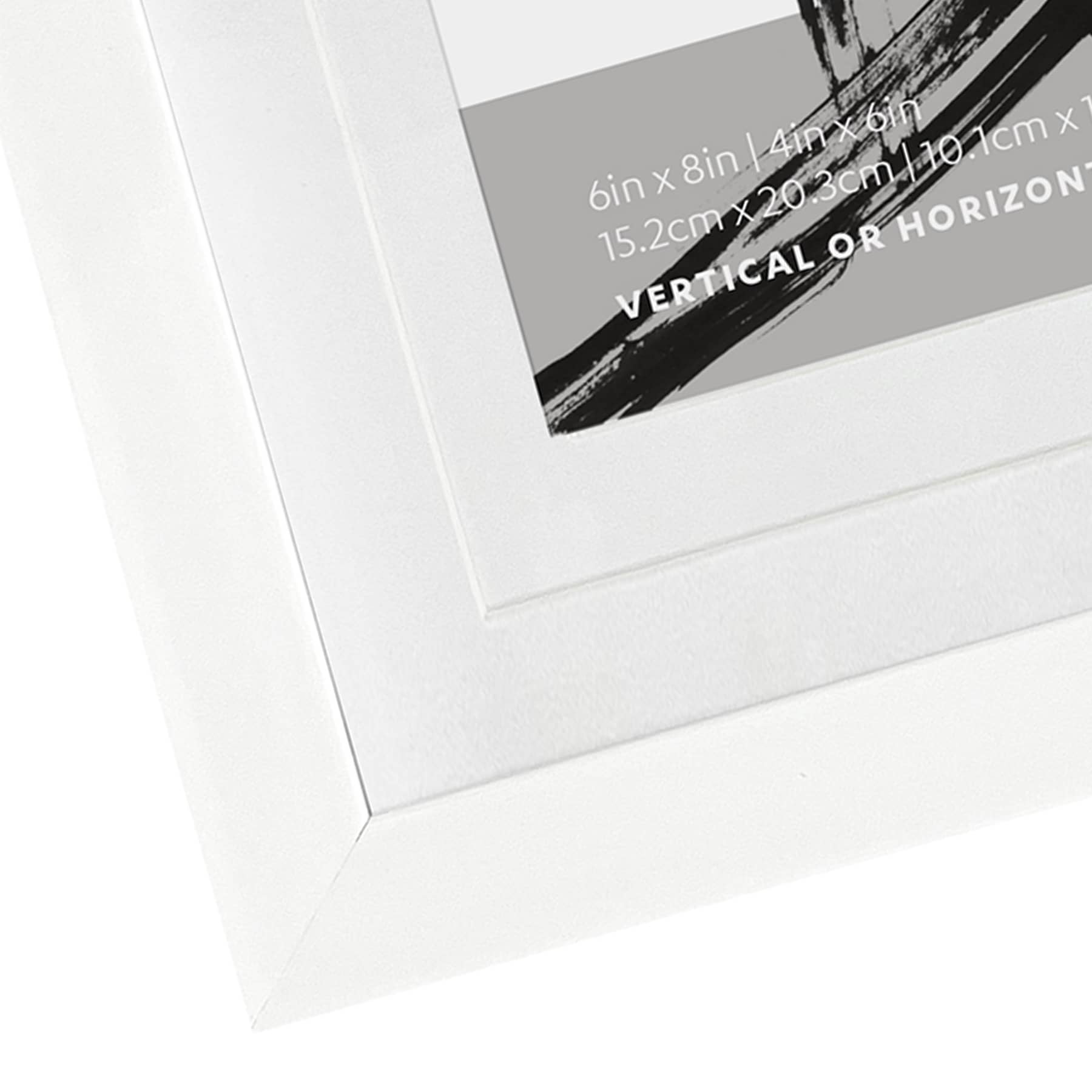 White Double Matted Wall Frame, 6x8