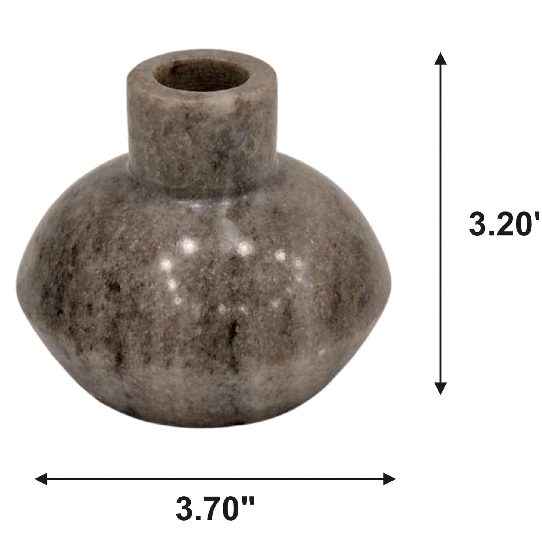 Tan Marble Taper Candle Holder, 3"
