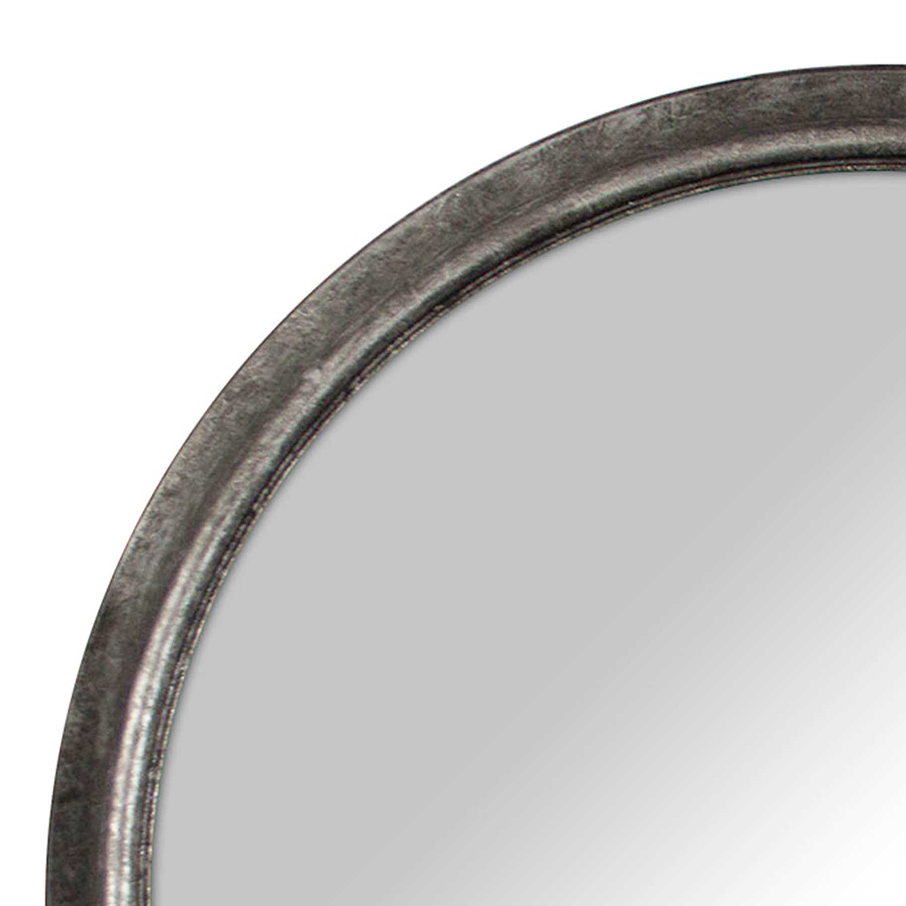 Aged Zinc Round Wall Mirror, 30"