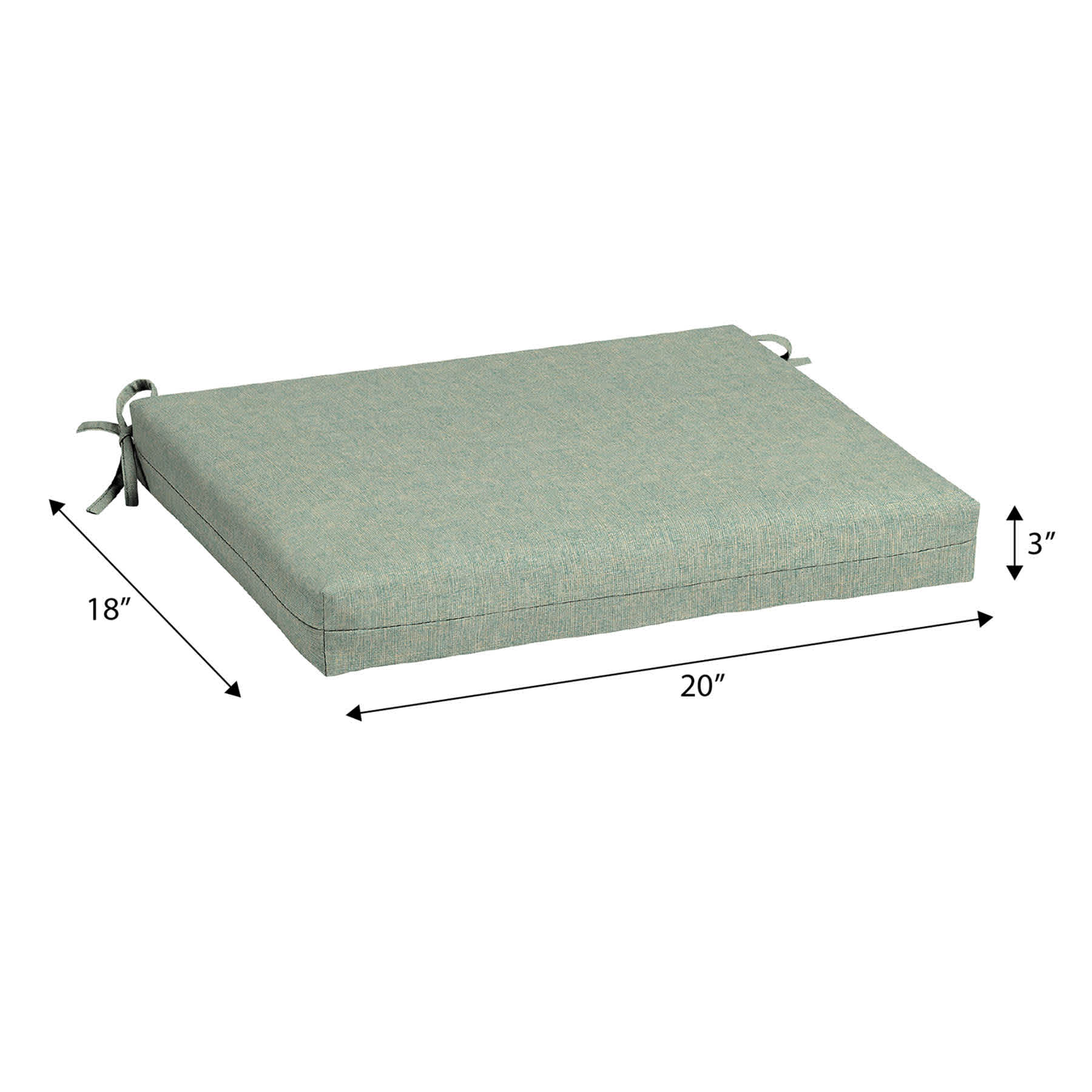 Spa Blue Premium Woven Outdoor Square Seat Cushion