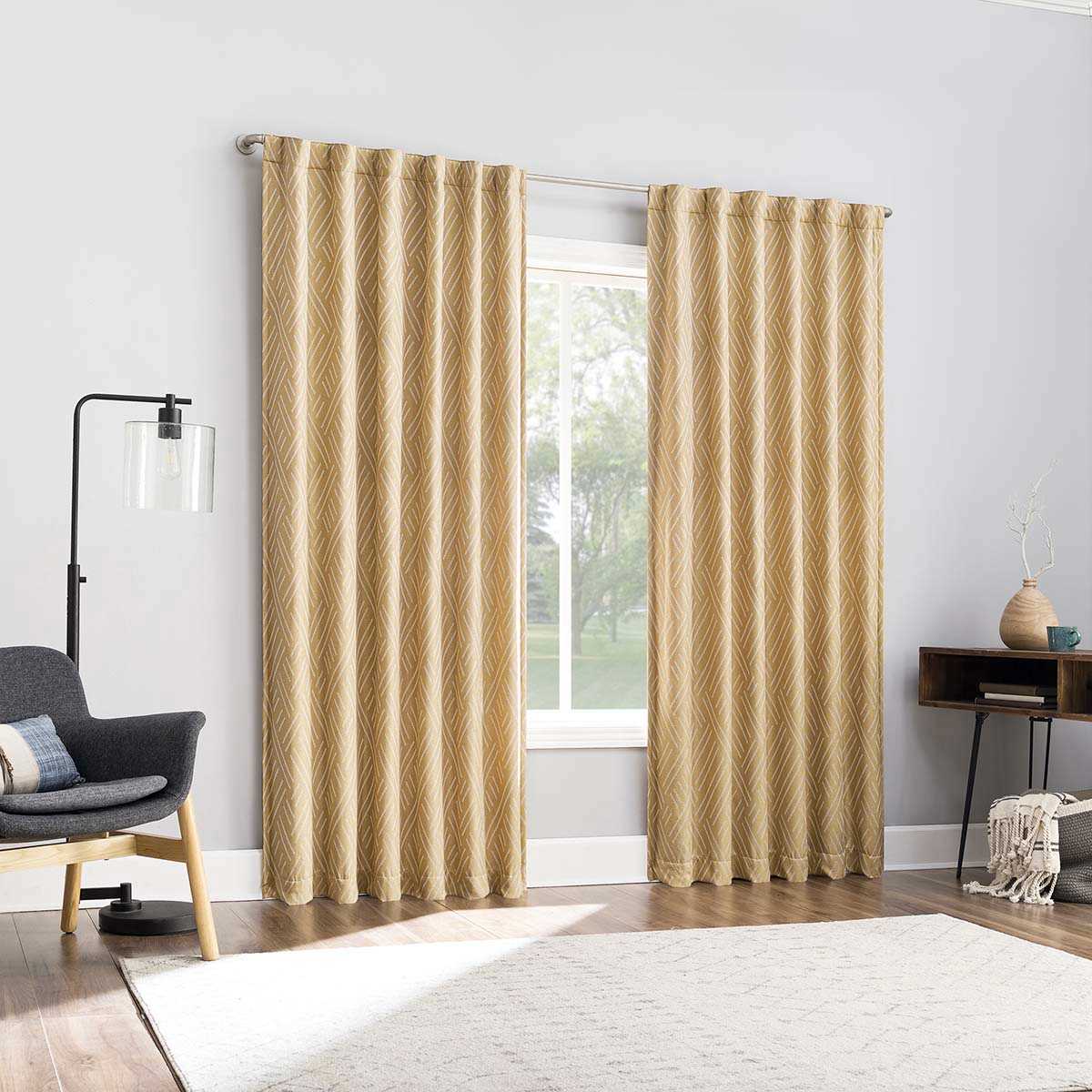 Arvid Gold Blackout Curtain Panel, 84"