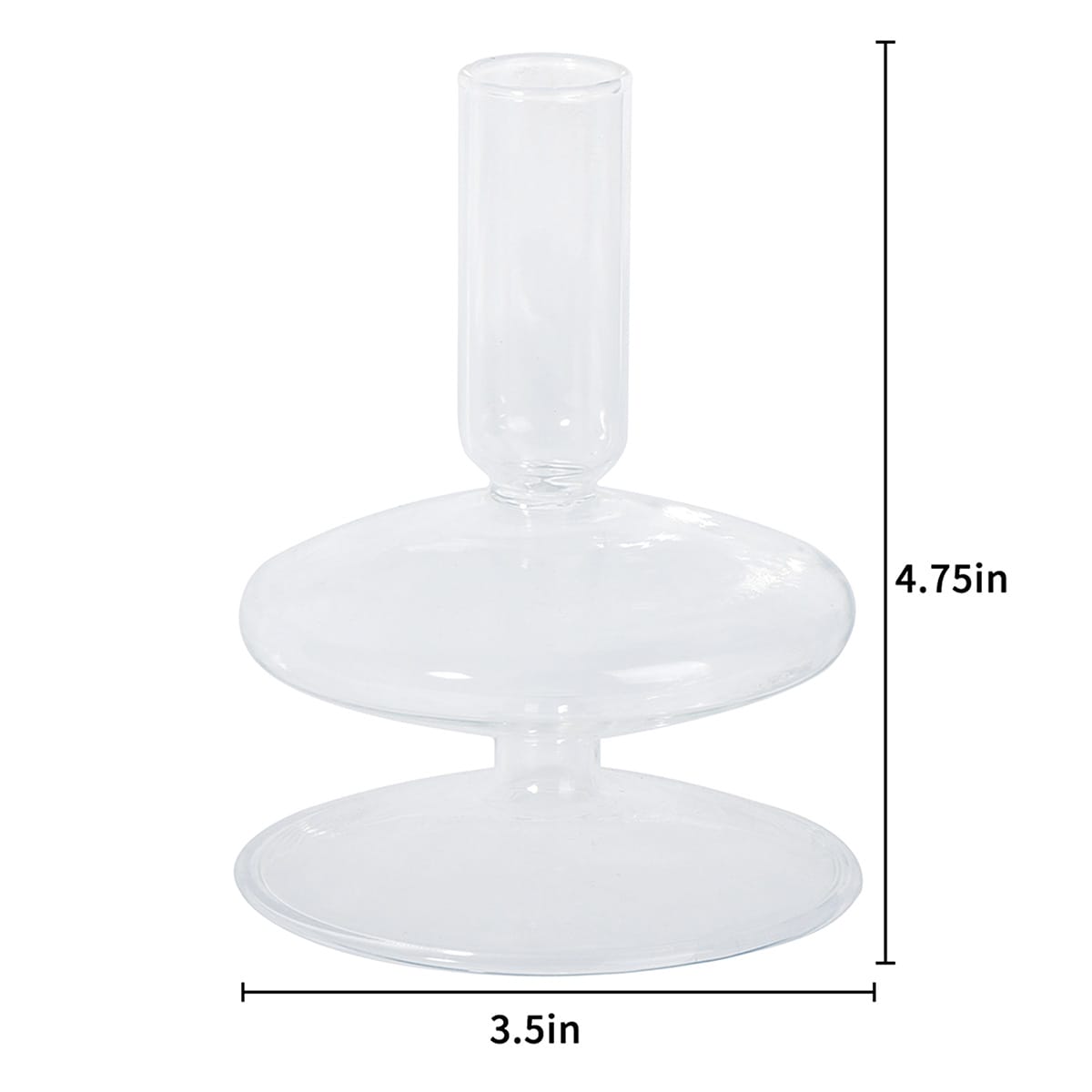 Crosby St. Clear Glass Bubble Taper Candle Holder, 8"