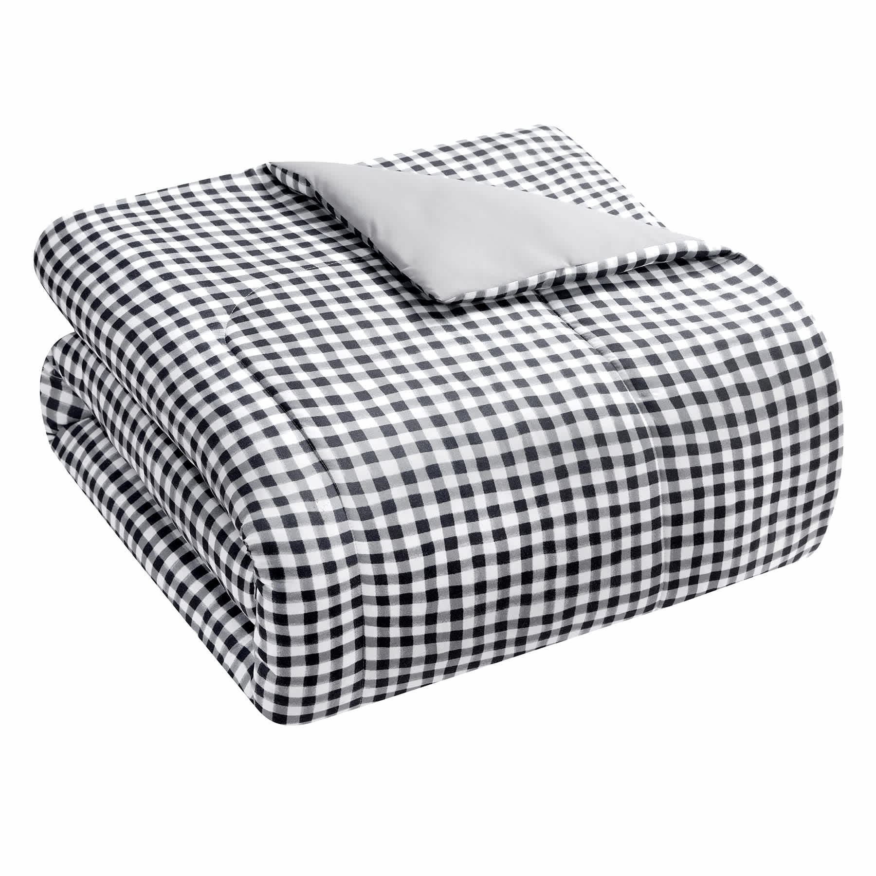 Tiny Dreamers 2-Piece Black & White Gingham Printed Comforter Set, Twin