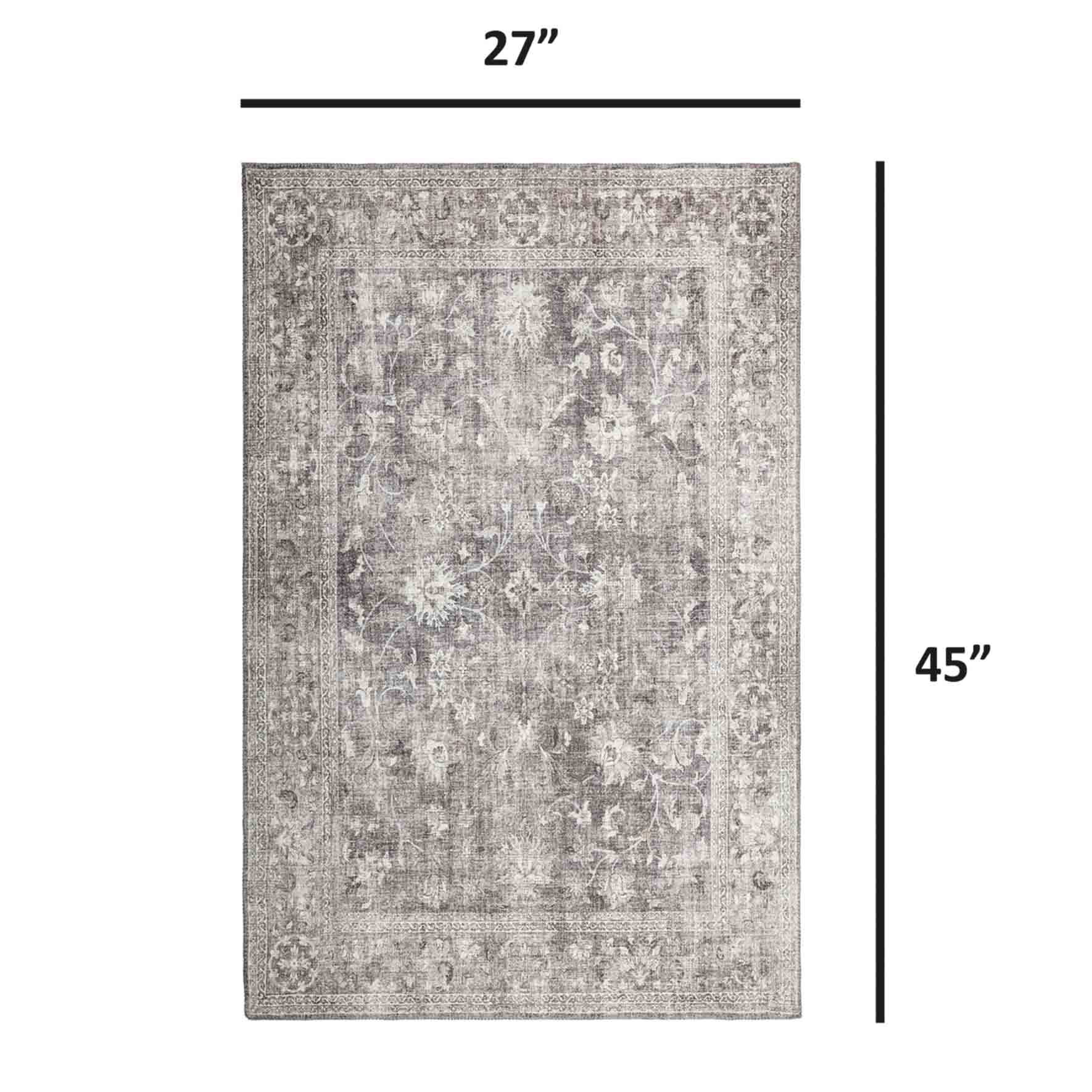 (B844) Honeybloom Vintage Distressed Medallion Accent Rug, 27x45