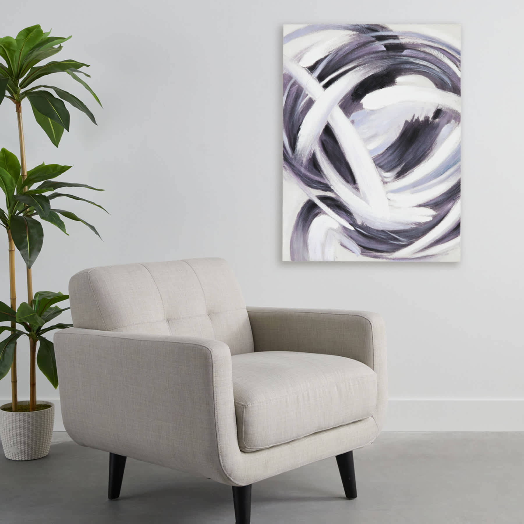 Crosby St. Blue & Grey Abstract Canvas Wall Art, 35x47