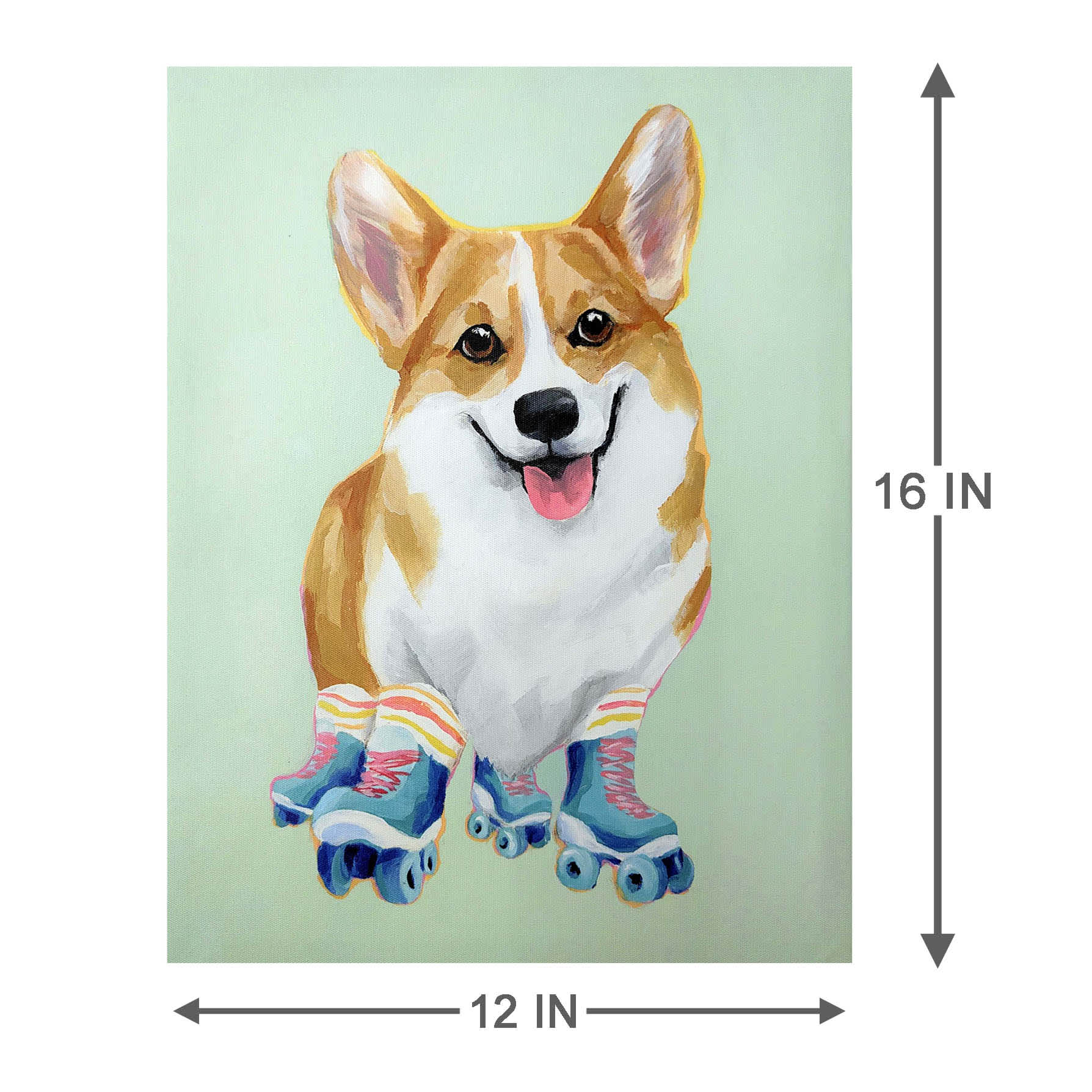 Corgi Canvas Wall Art, 12x16