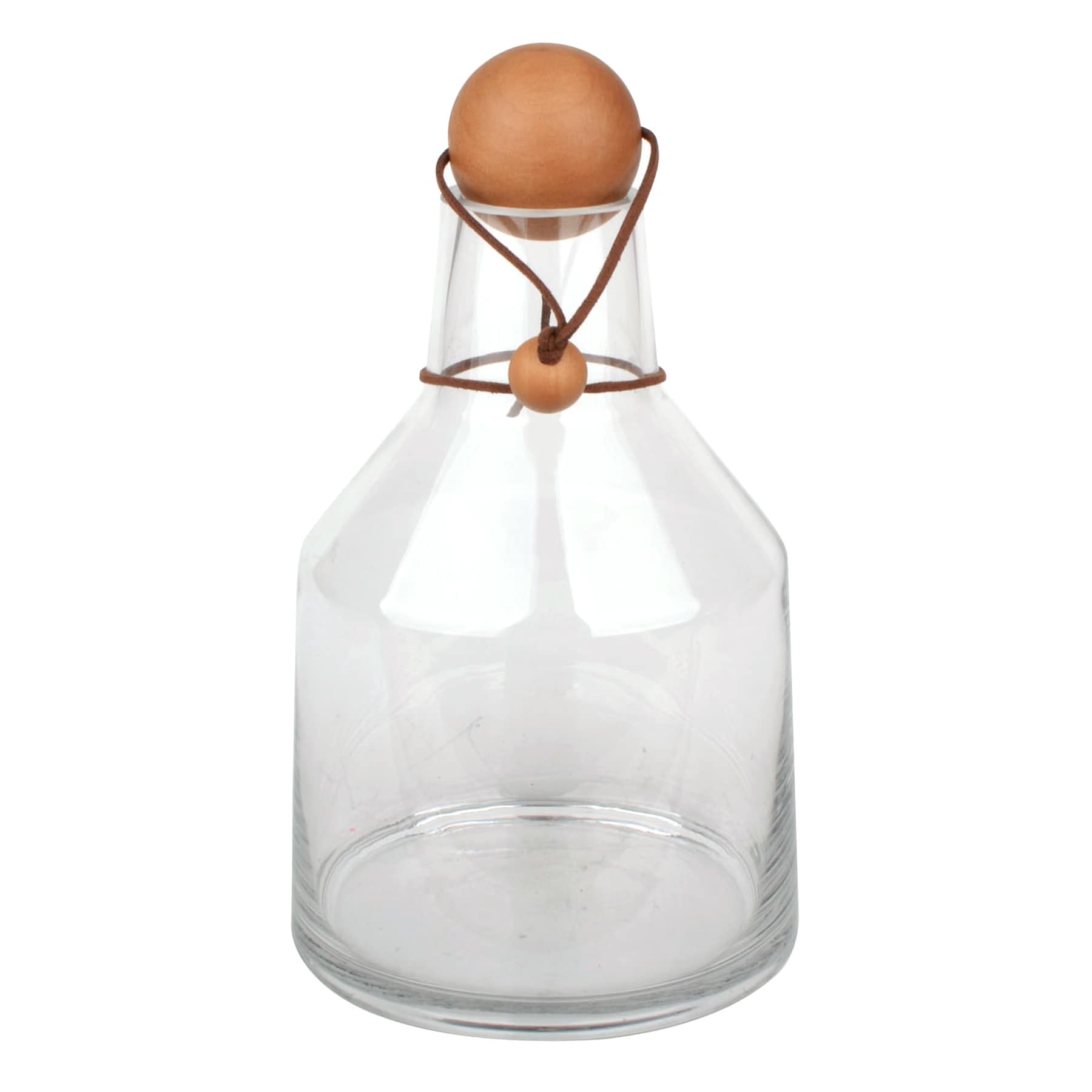 Honeybloom Wooden Orb Stopper Glass Vase, 9"