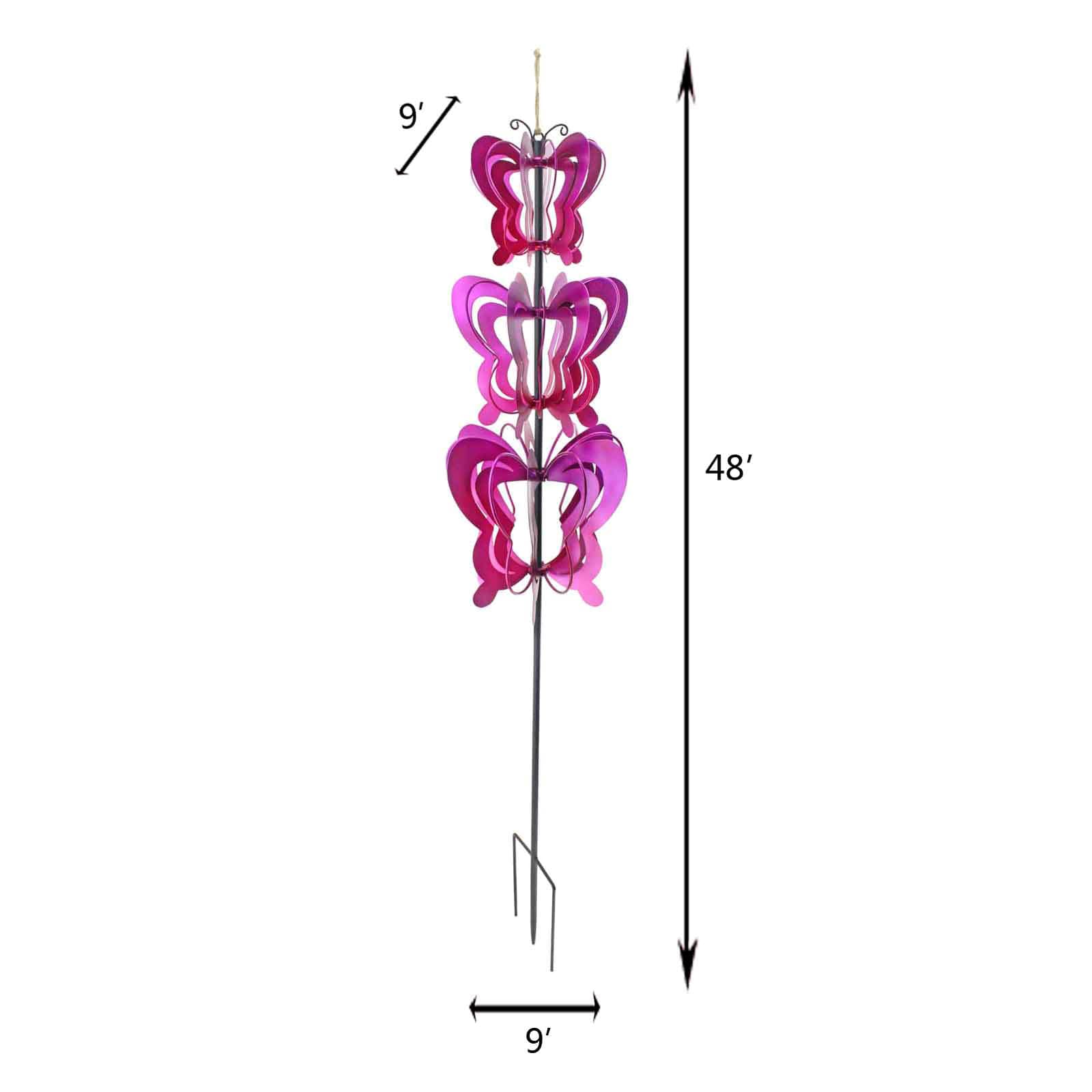 Butterfly Metal Wind Spinner, 48"