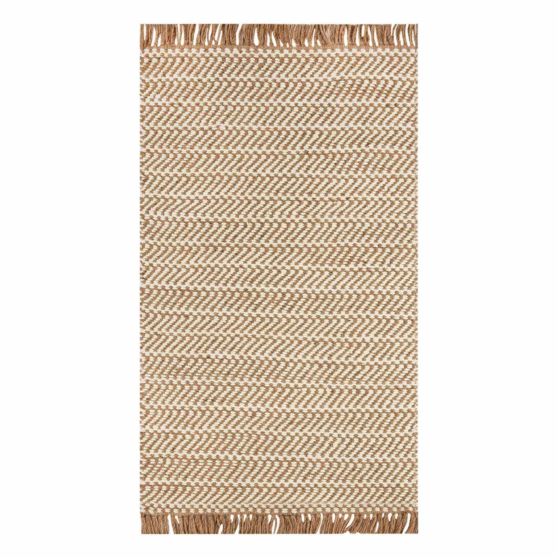 (B821) Crosby St. Moore Natural Herringbone Accent Rug, 3x5