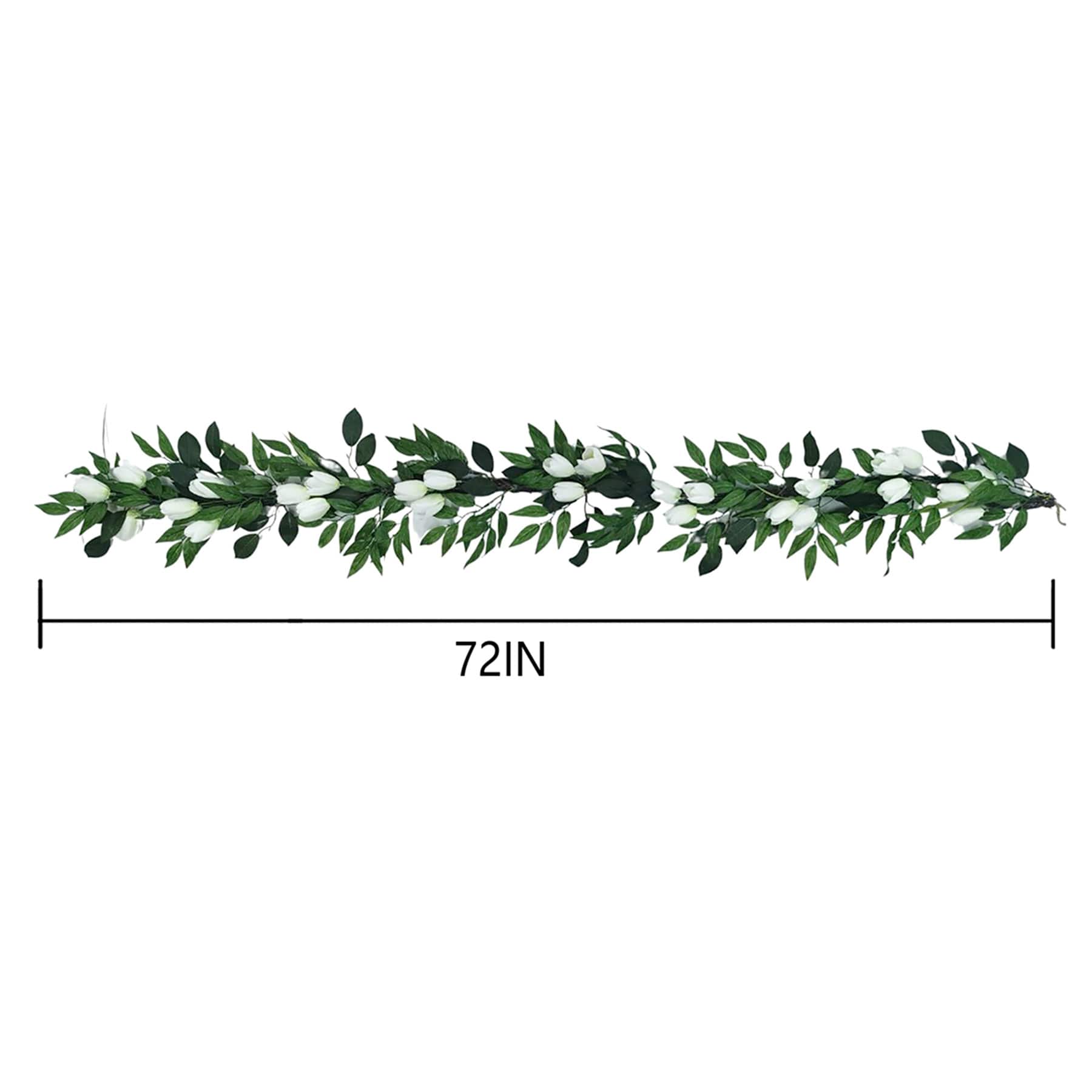 White Tulip Garland, 72"