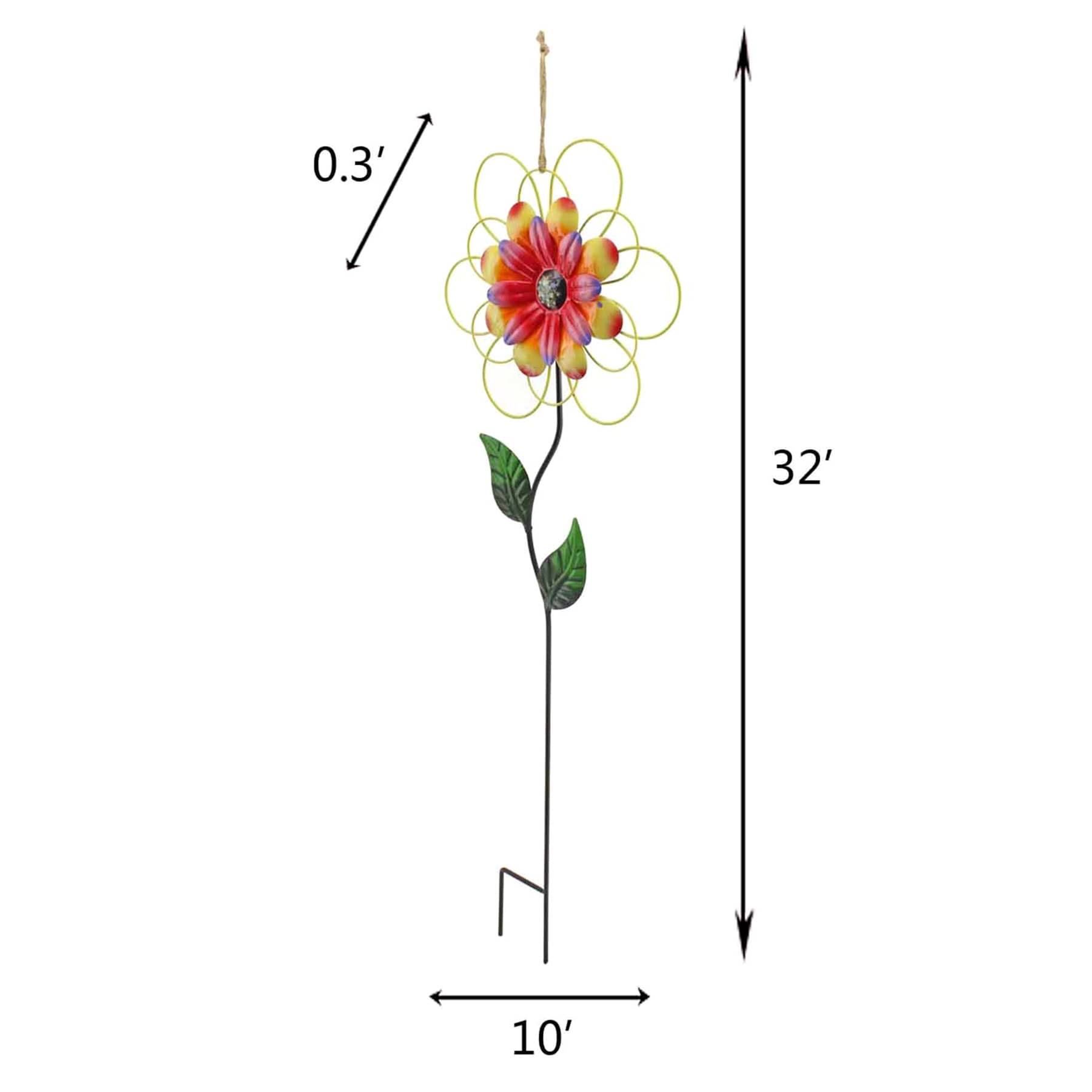32in Flower Yard Stake- Yellow