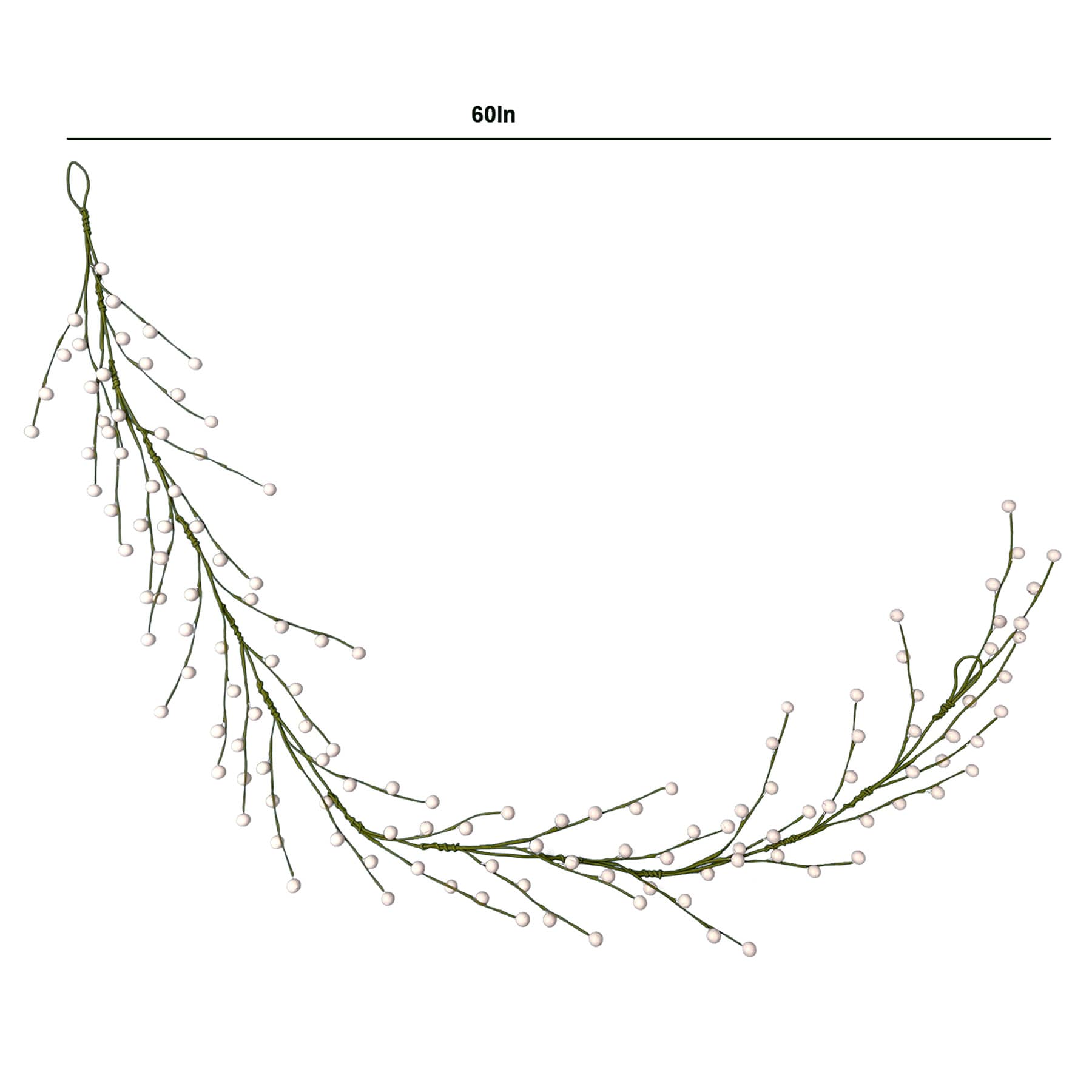 Cream Berries Coiled Garland, 60"