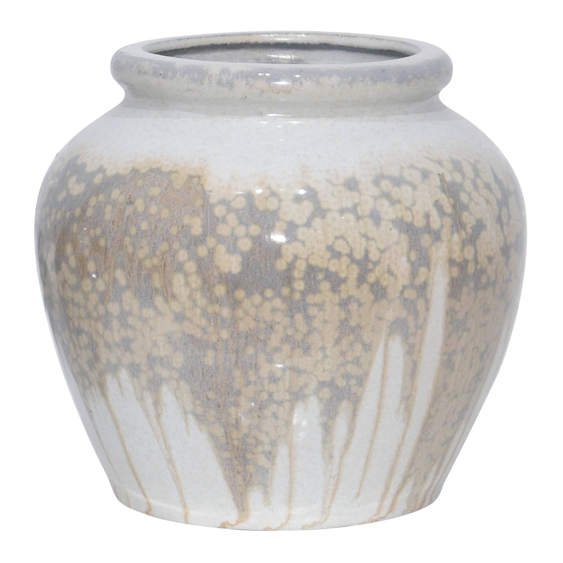 Reactive Amber Latte Ceramic Vase, 7.1