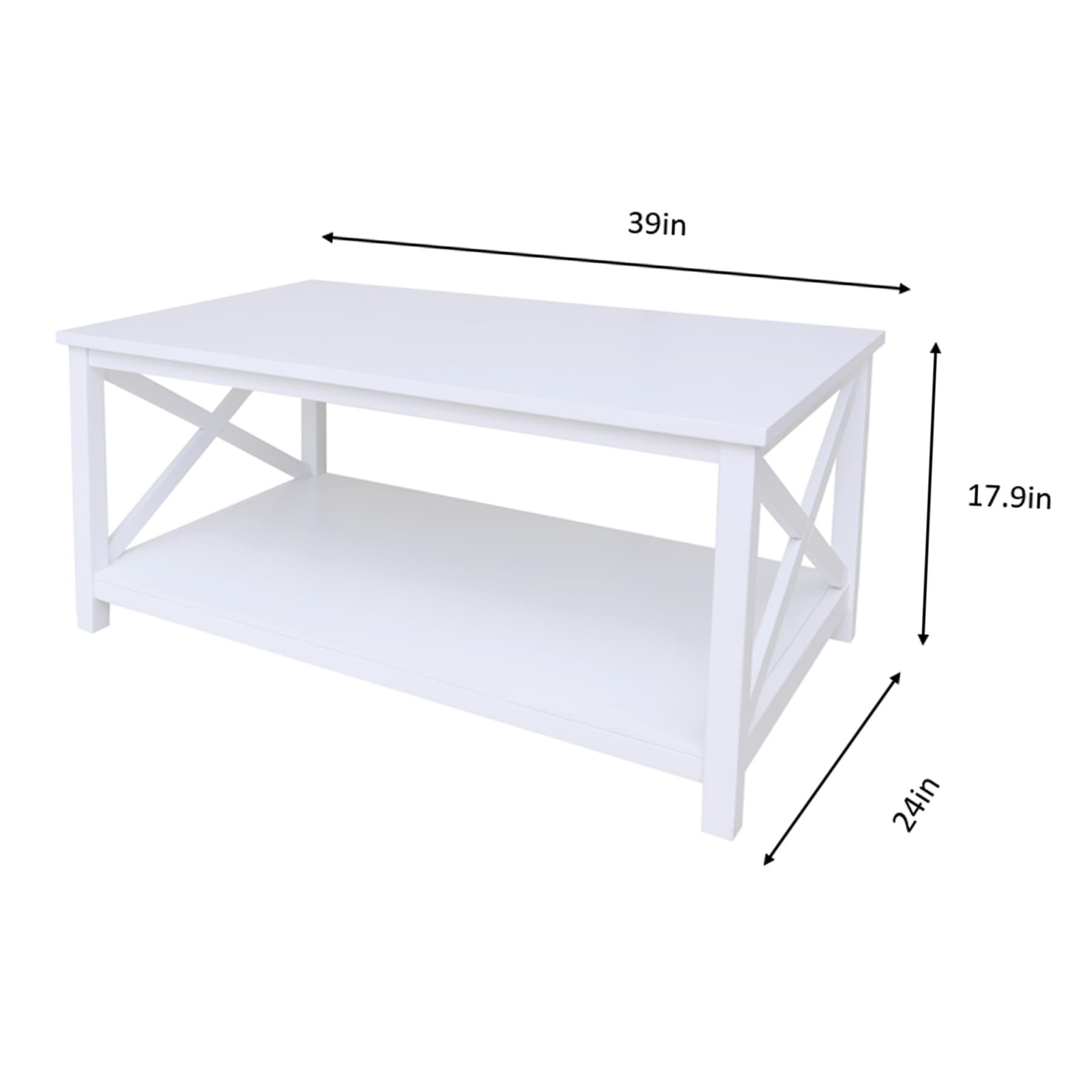 Alexander Faux Wood Coffee Table, White