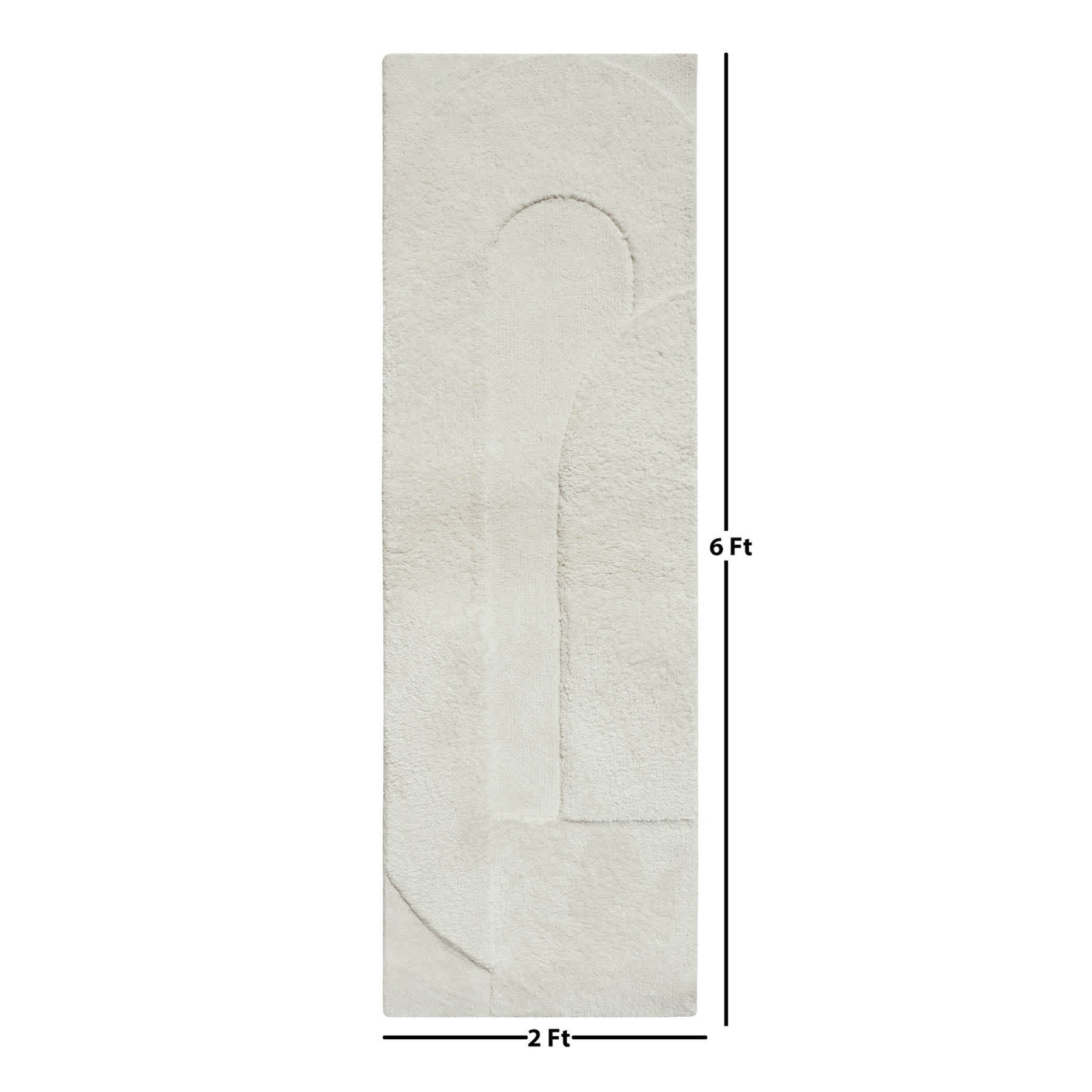 (B884) Crosby St. Ivory High-Low Runner, 2x6