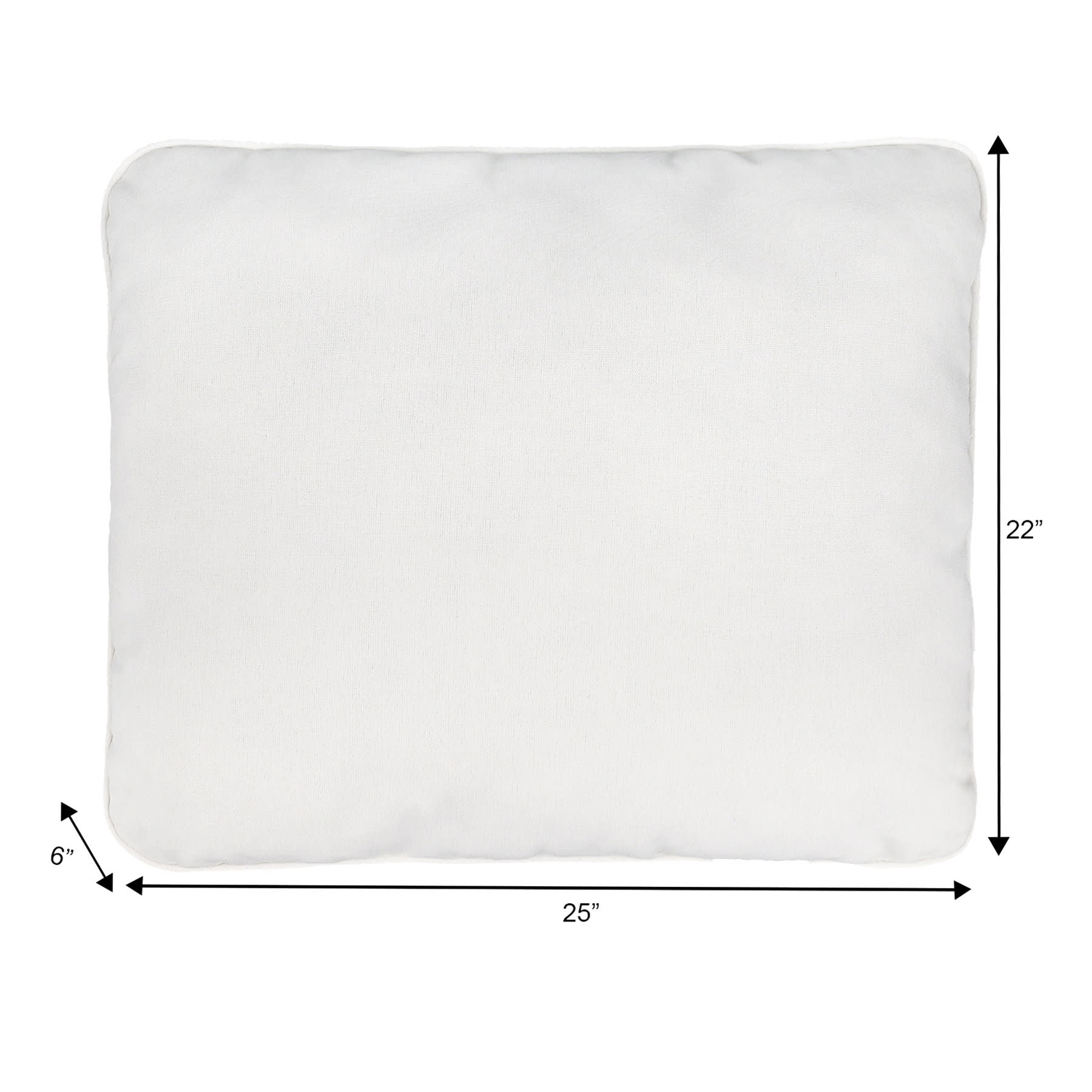 Natural Canvas Outdoor Corded Back Cushion