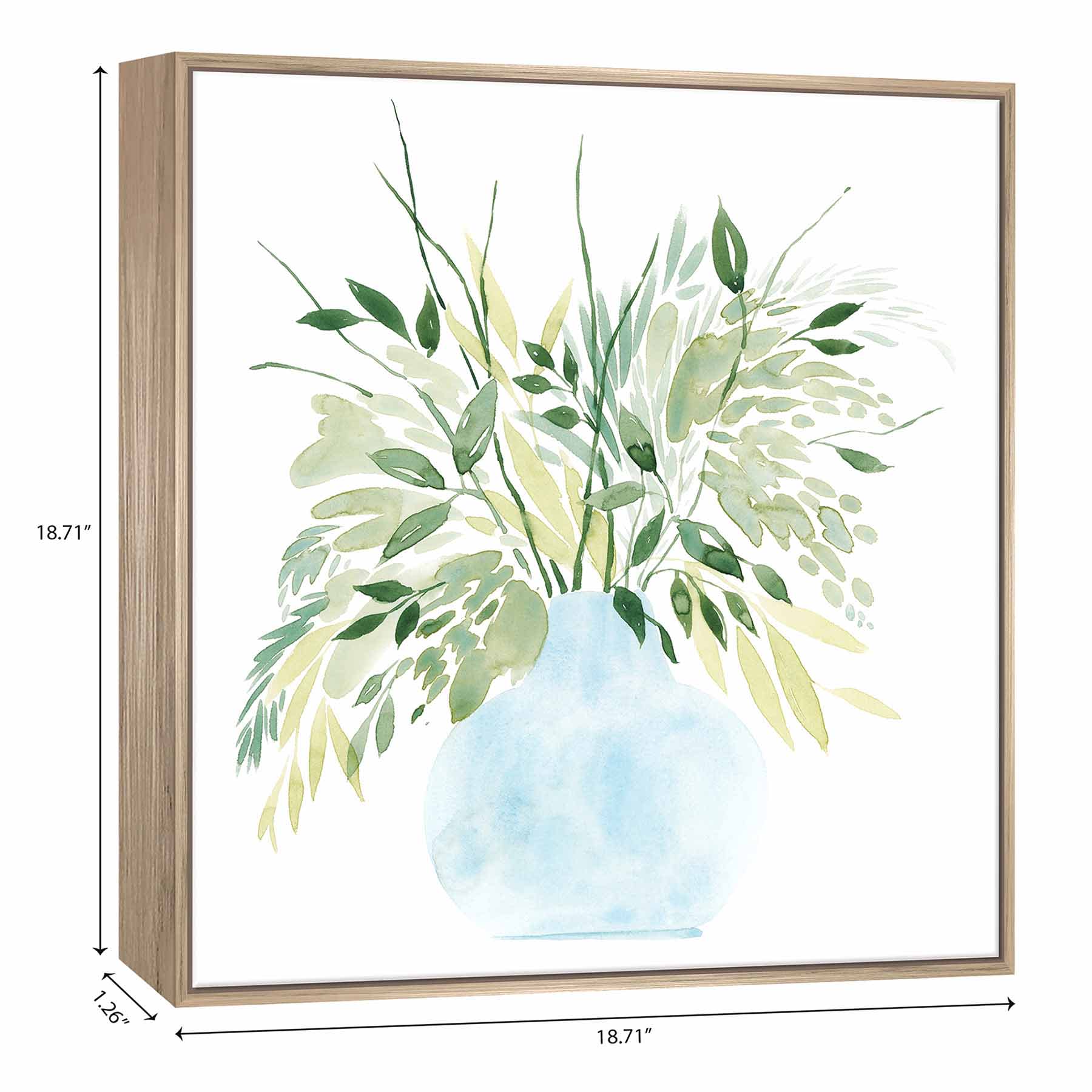 Framed Floral Canvas Wall Art, 19"