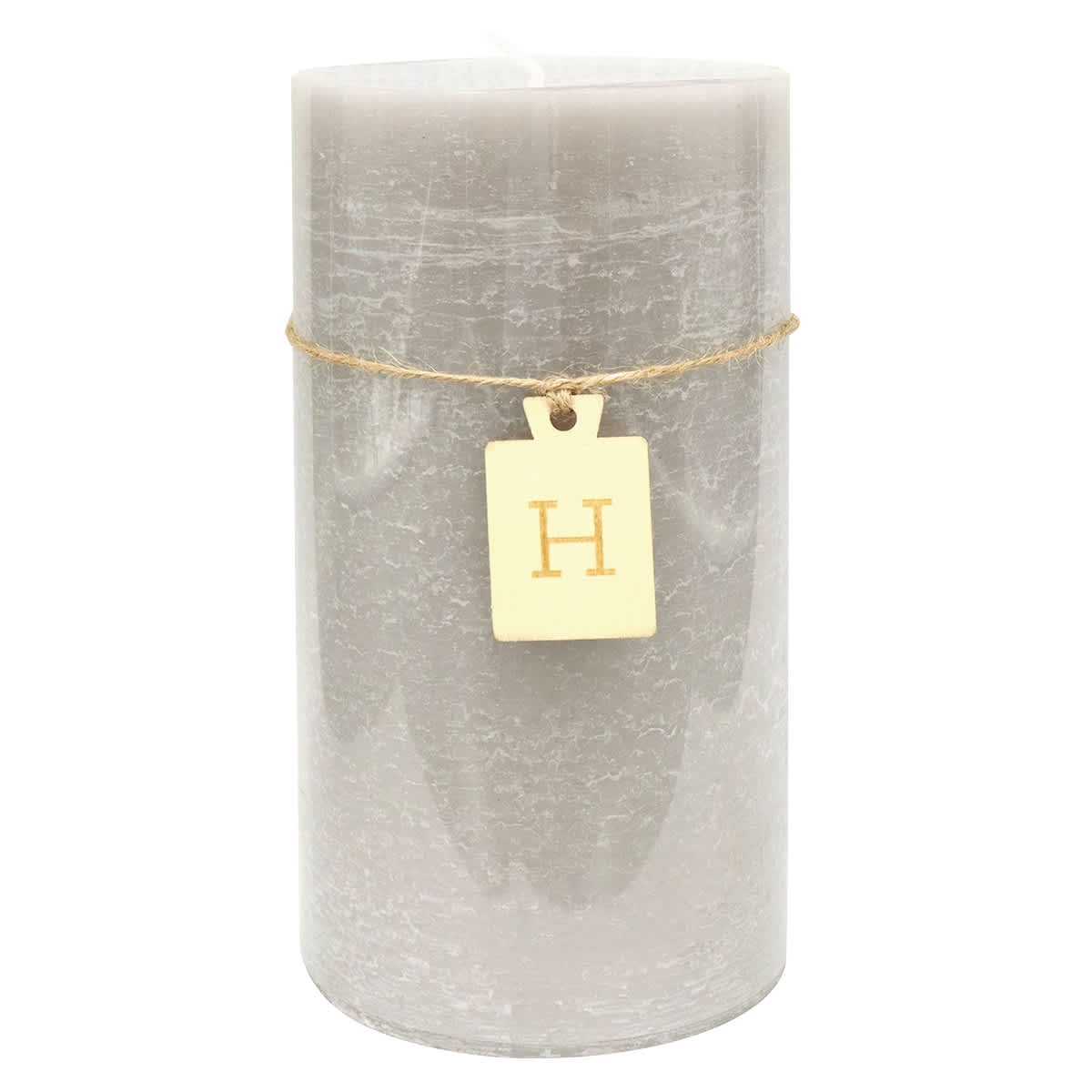 Honeybloom Light Grey Unscented Pillar Candle, 6"