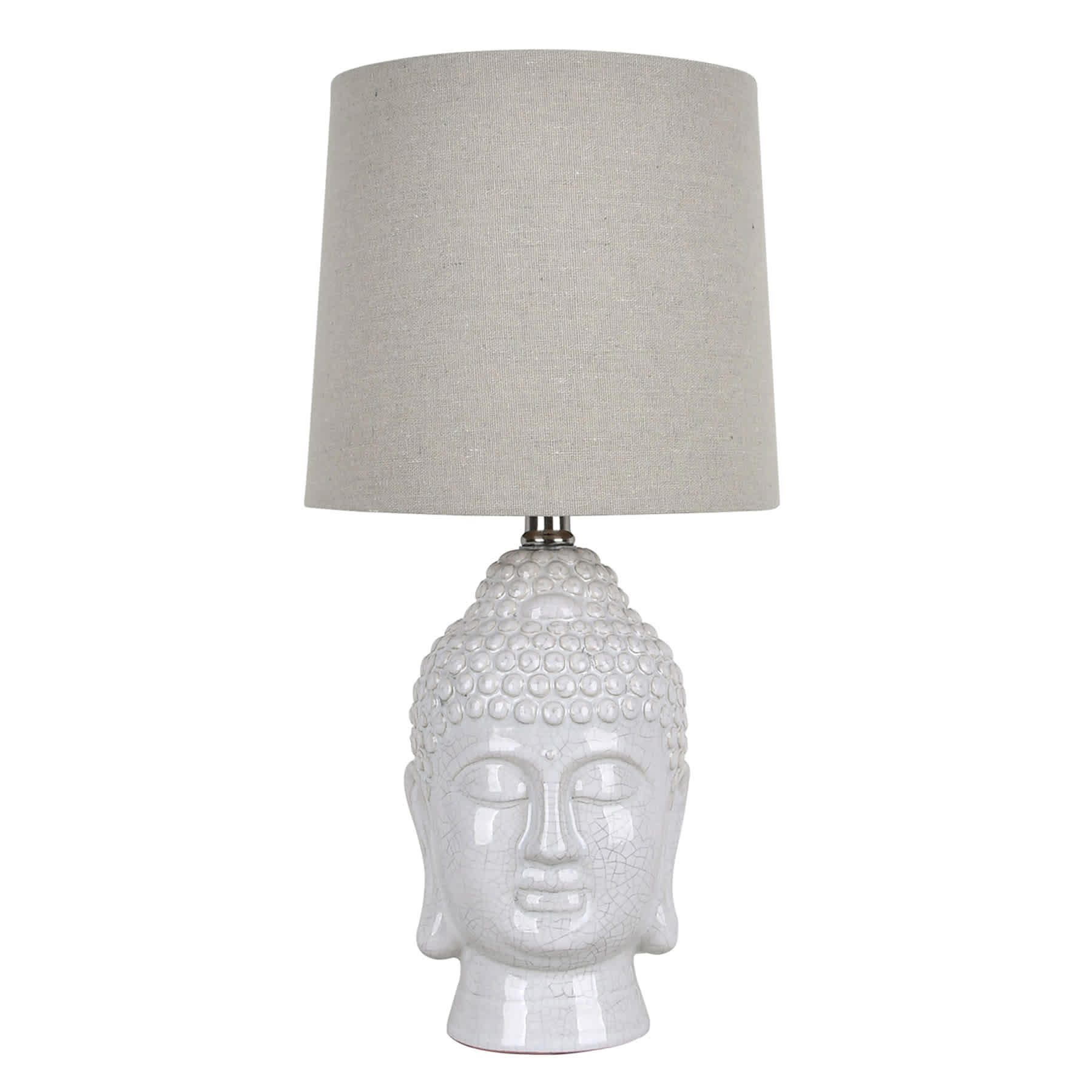 Budha Head Lamp with Shade, 18"