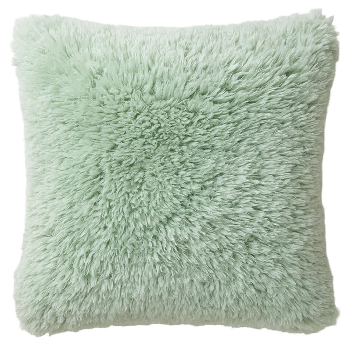 Mint Alpaca Faux Fur Throw Pillow, 24"