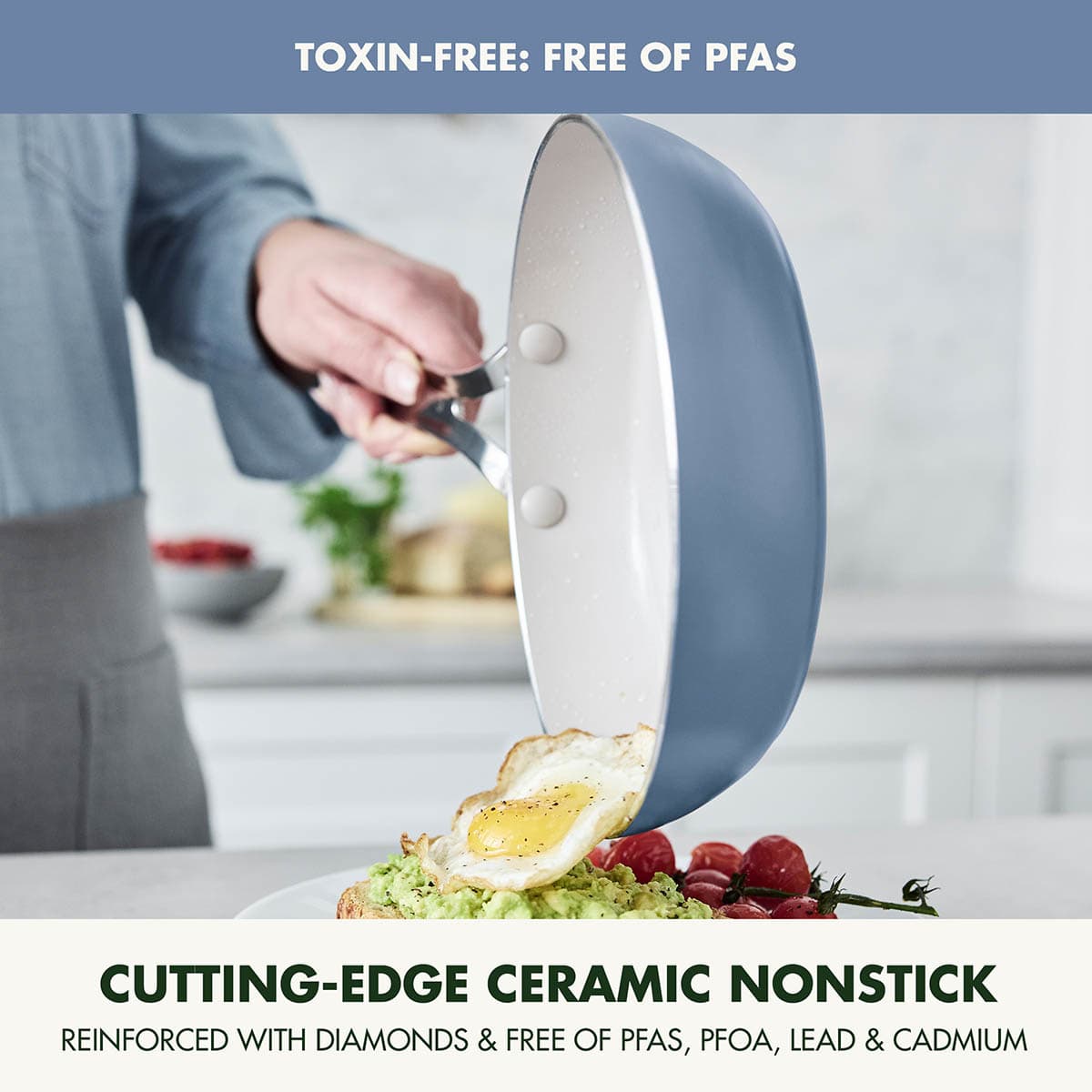 GreenPan Blue Nova Frypan, 8"