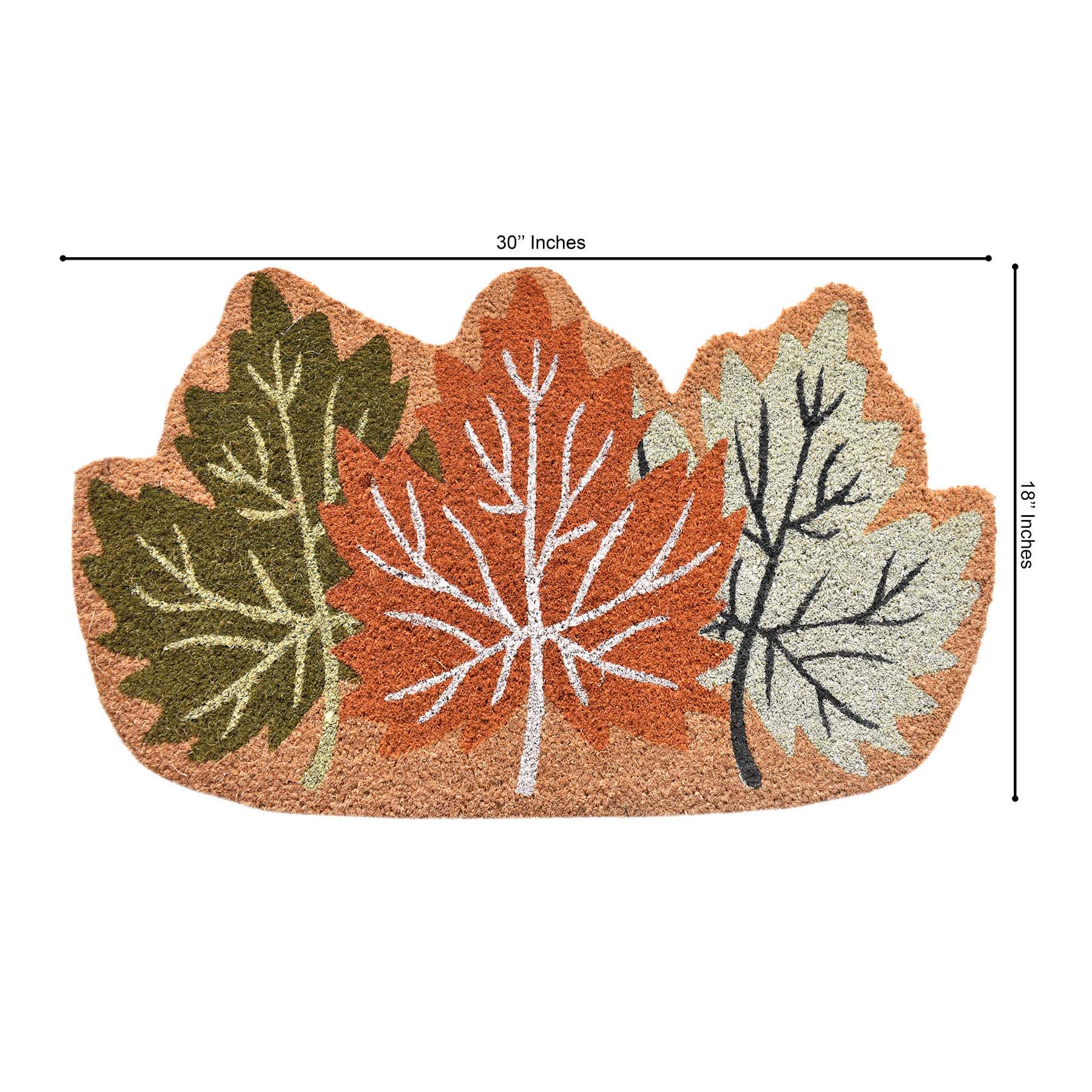 Fall Leaves Shaped Coir Mat, 18x30