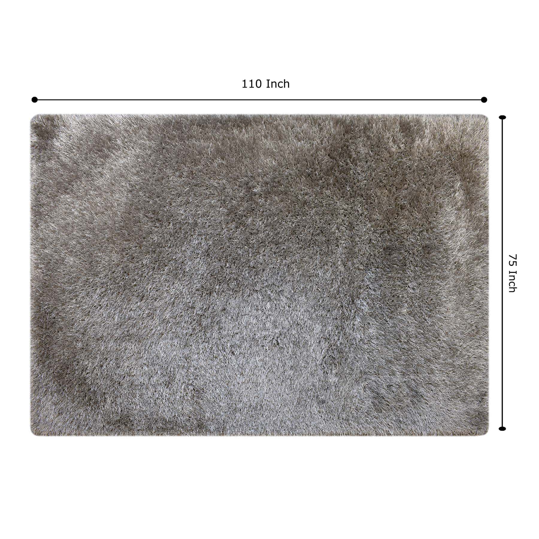 (C199) Eve Silver Shag Area Rug, 6x9