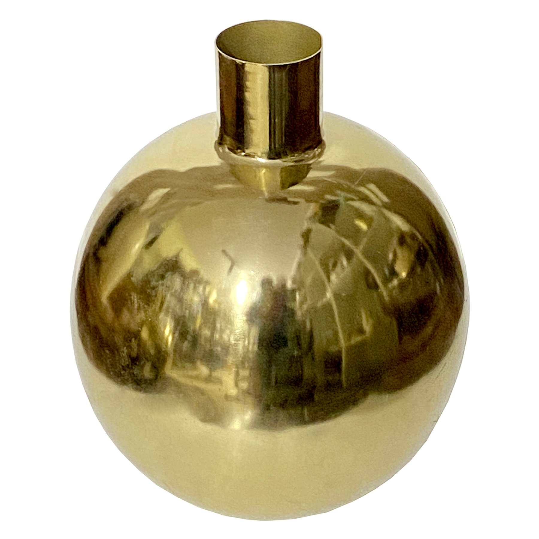Gold Metal Round Vase, 10"