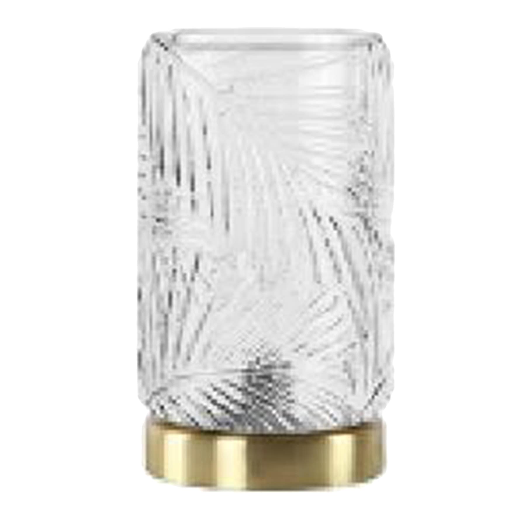 Found & Fable Clear Glass Leaf Embossed Uplight Lamp, 9"