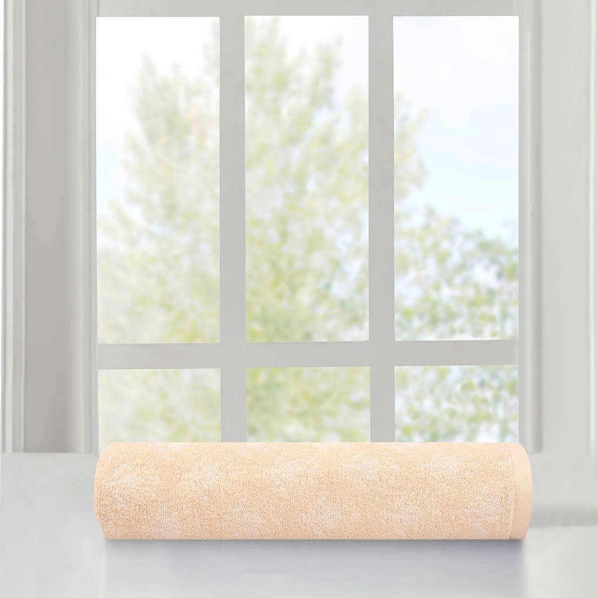 Honeybloom Plush Performance Yellow Patterned Cotton Bath Towel, 30x54