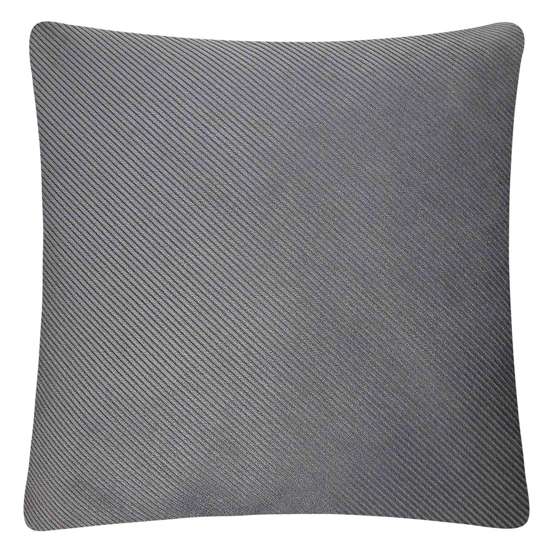 Charcoal Grey Diagonal Striped Throw Pillow, 18"