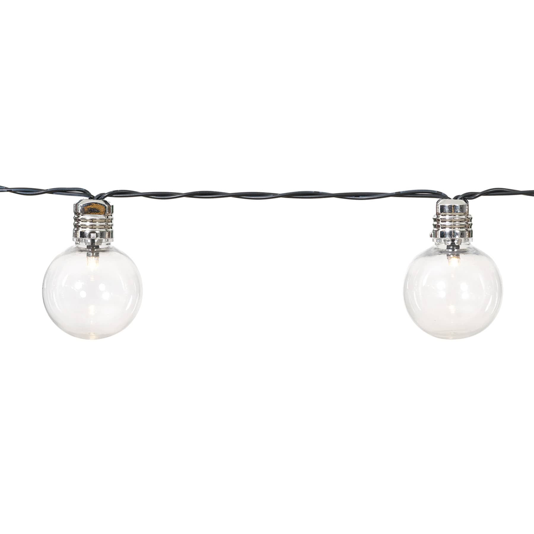 15-Count Solar LED G40 Globe String Lights with Black Wire