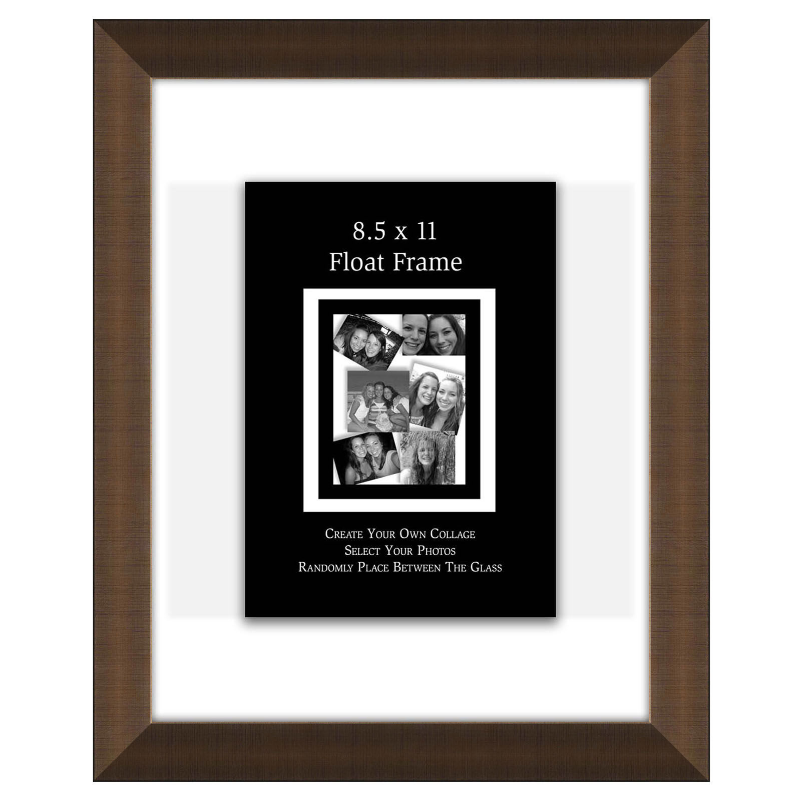 Gold Floating Wall Frame, 8.5x11