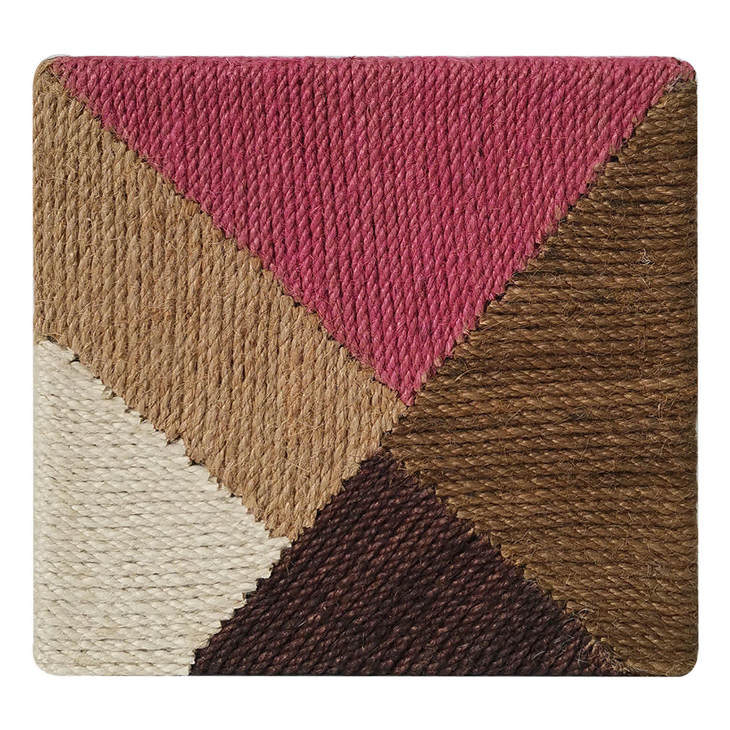 Tracey Boyd Pink Woven Colorblock Art, 8.2"