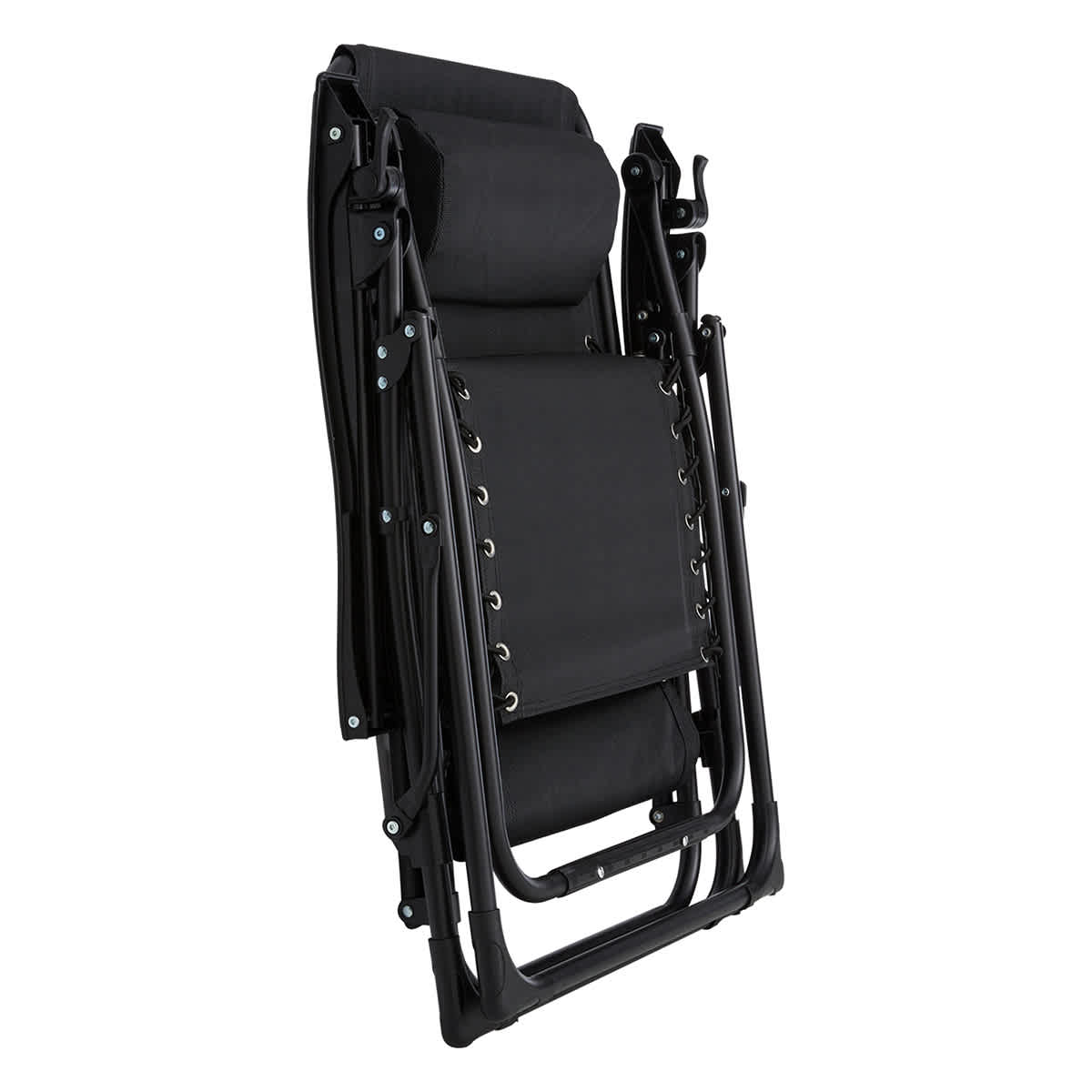 Steel Sling Gravity Patio Chair, Black