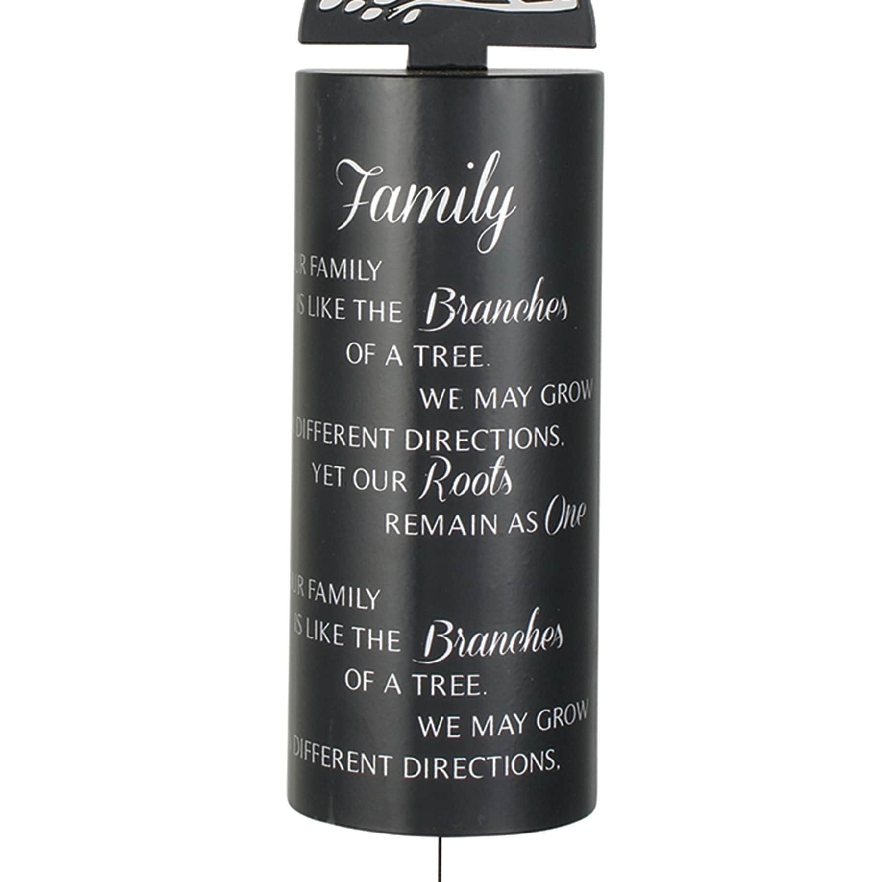 Black Family Sentiment Cylinder Wind Chime, 22"