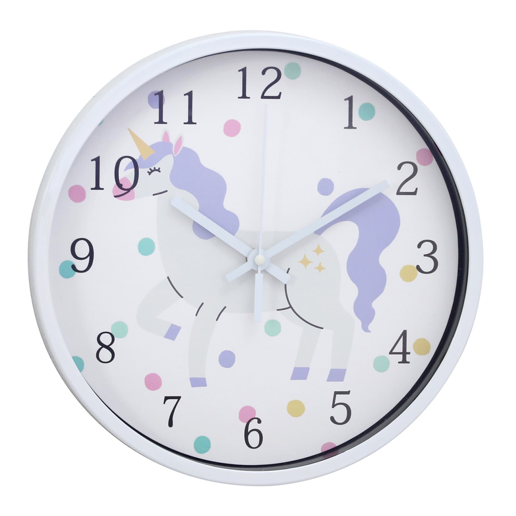 Tiny Dreamers Unicorn Round Wall Clock, 12"