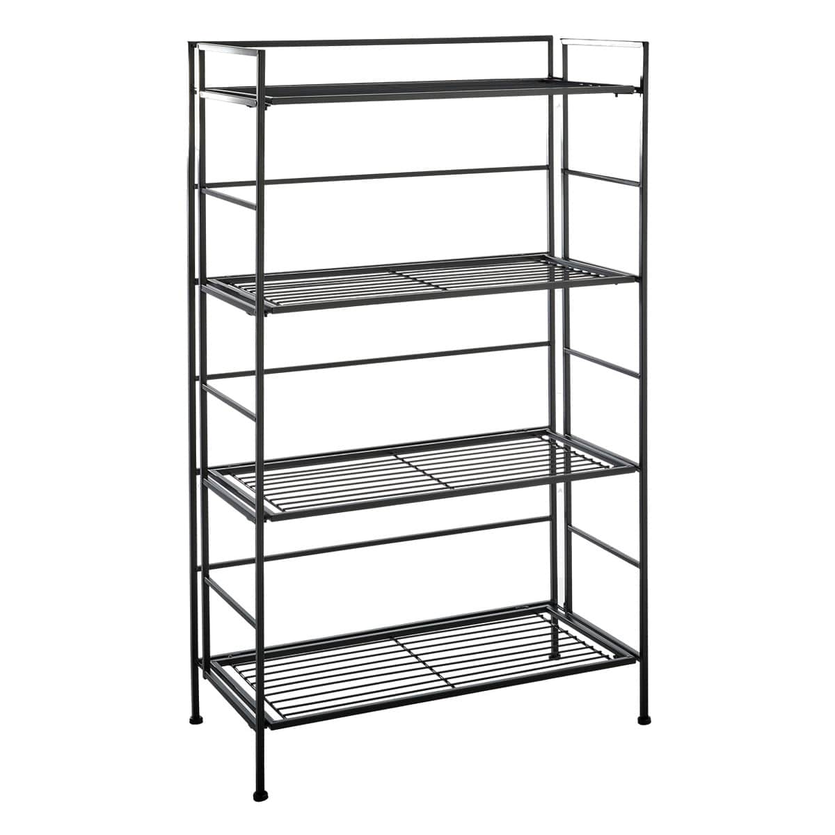 4-Tier Metal Folding Rack with Wire Shelves