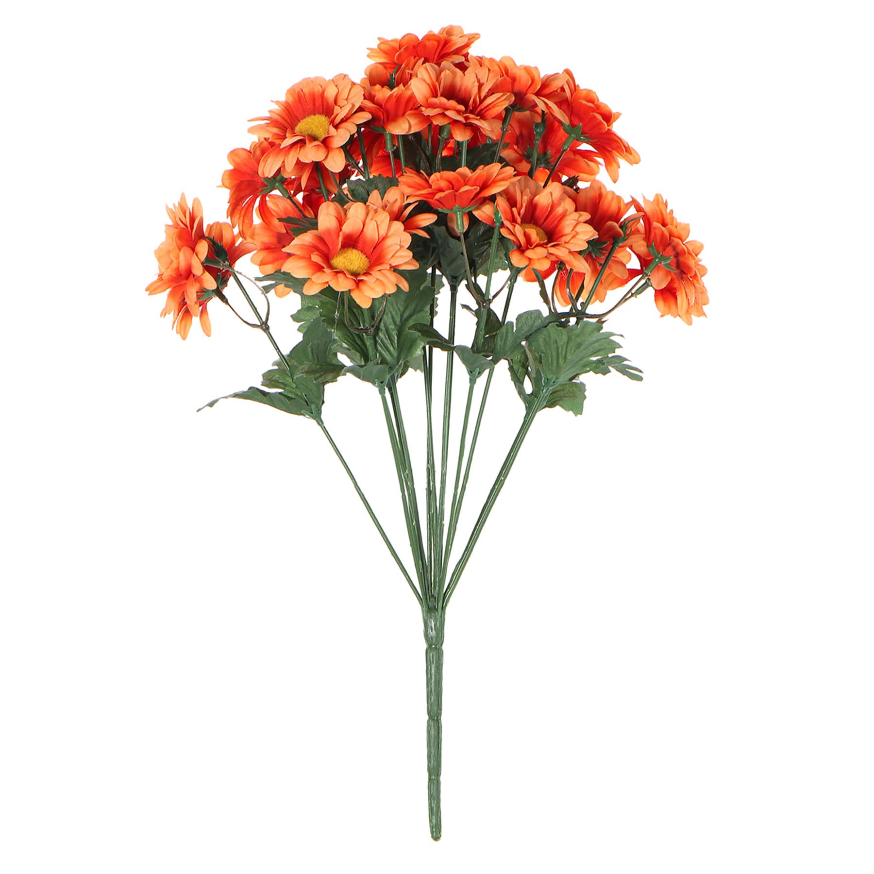 Orange Mum Flower Bush, 16.5"