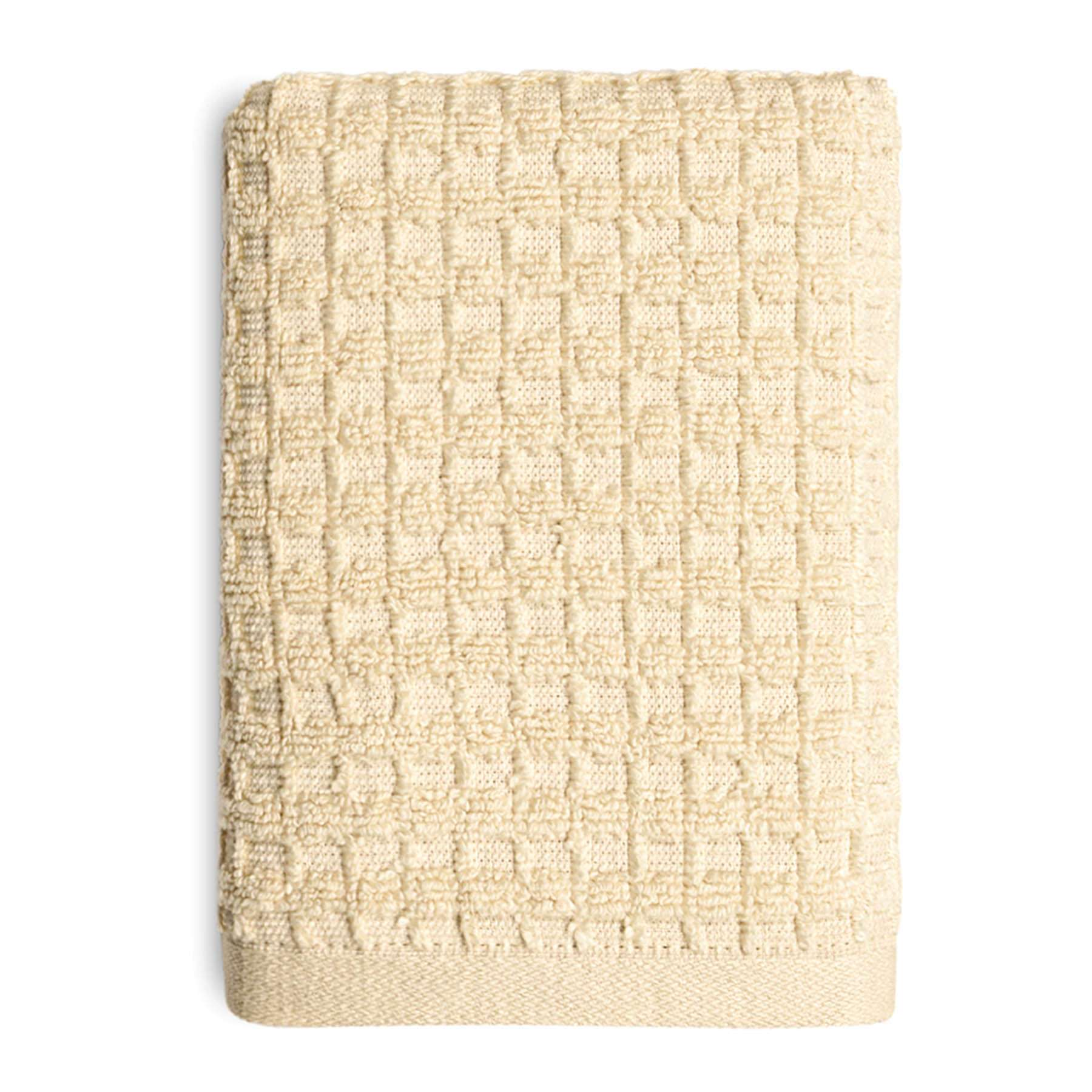 Crosby St. Ivory Terry Waffle Cotton Hand Towel, 16x28